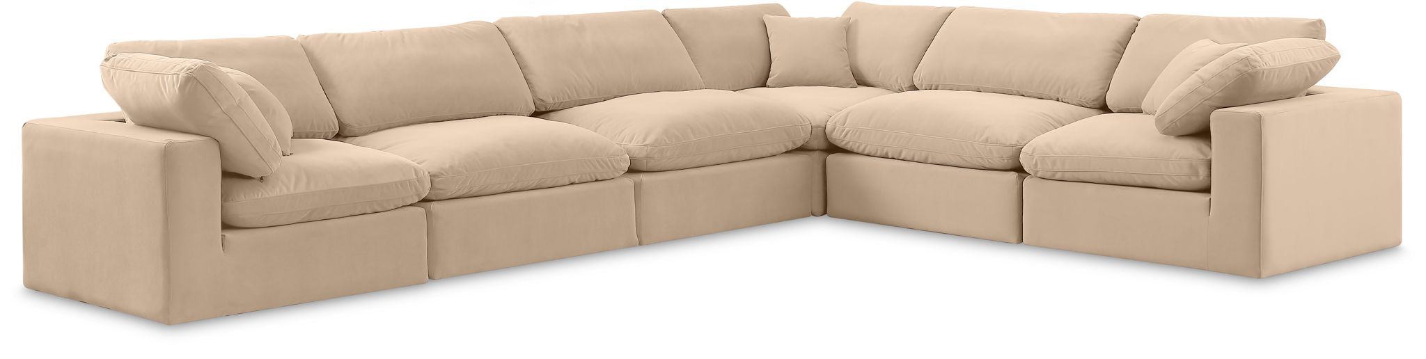 Comfy - 6 Piece Velvet Modular Corner Sectional - Urban Living Furniture (Los Angeles, CA)