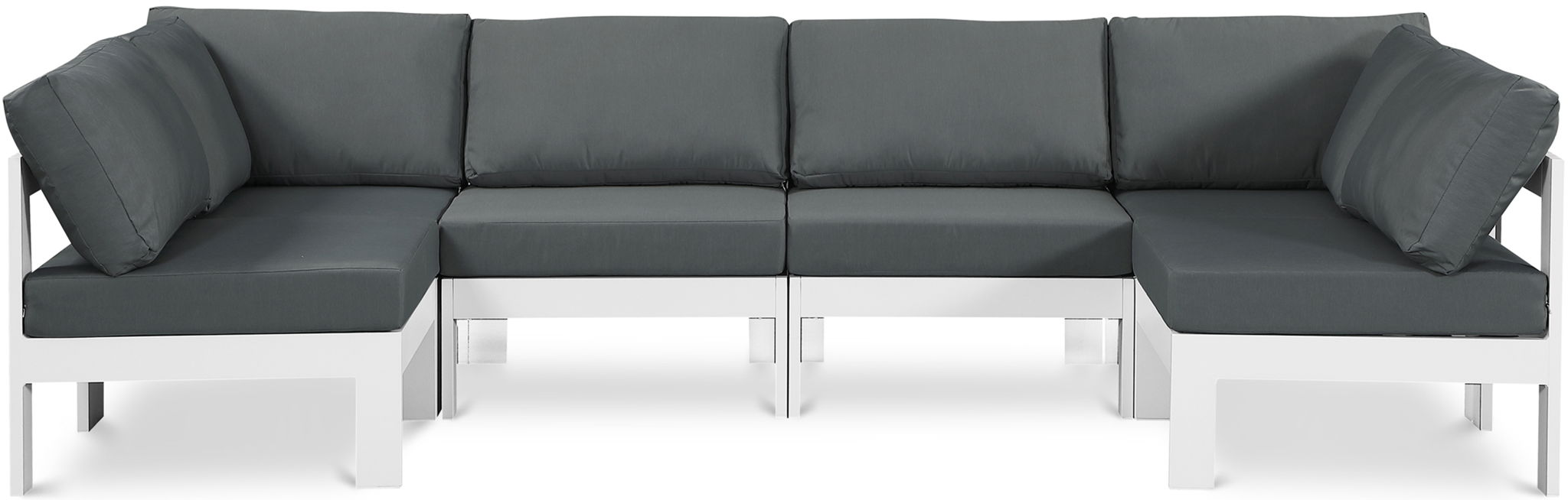 Nizuc - Outdoor Patio 6 Piece Modular Sectional With White Frame - Urban Living Furniture (Los Angeles, CA)