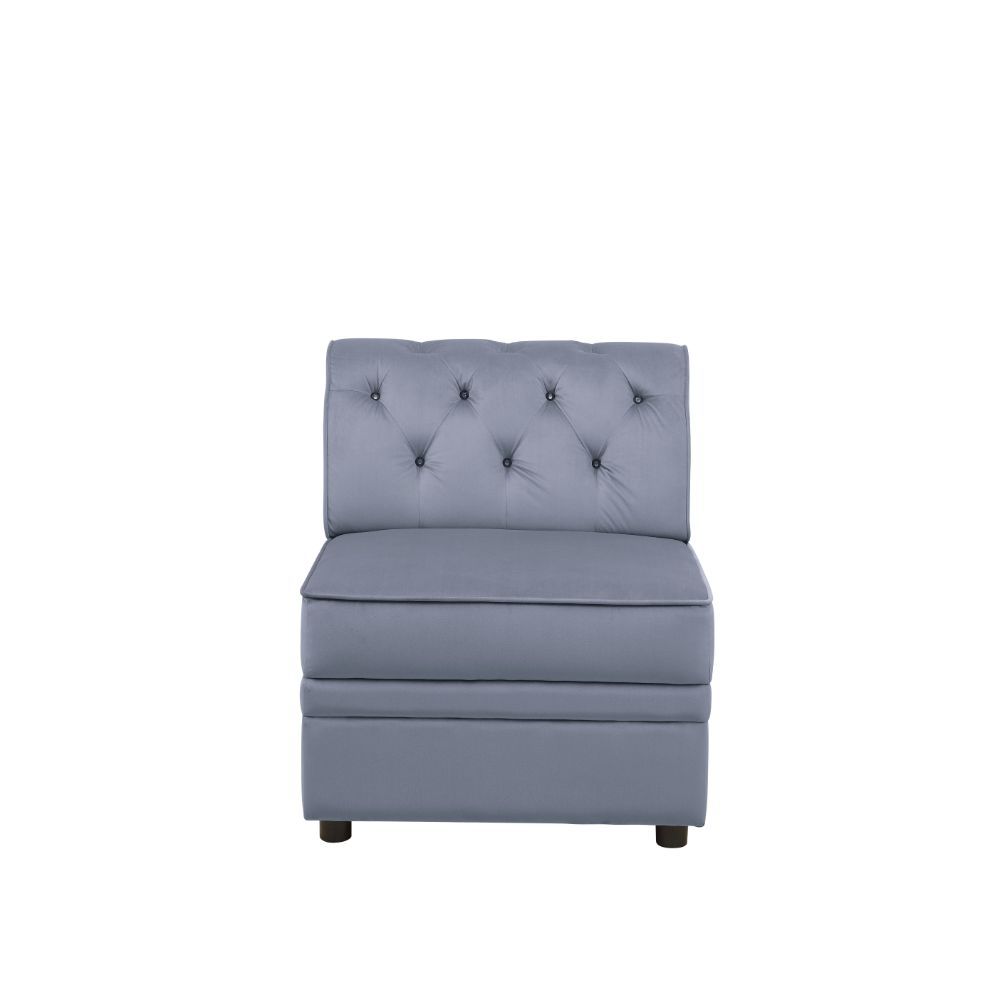 Bois II - Modular Armless Chair - Gray Velvet - Urban Living Furniture (Los Angeles, CA)