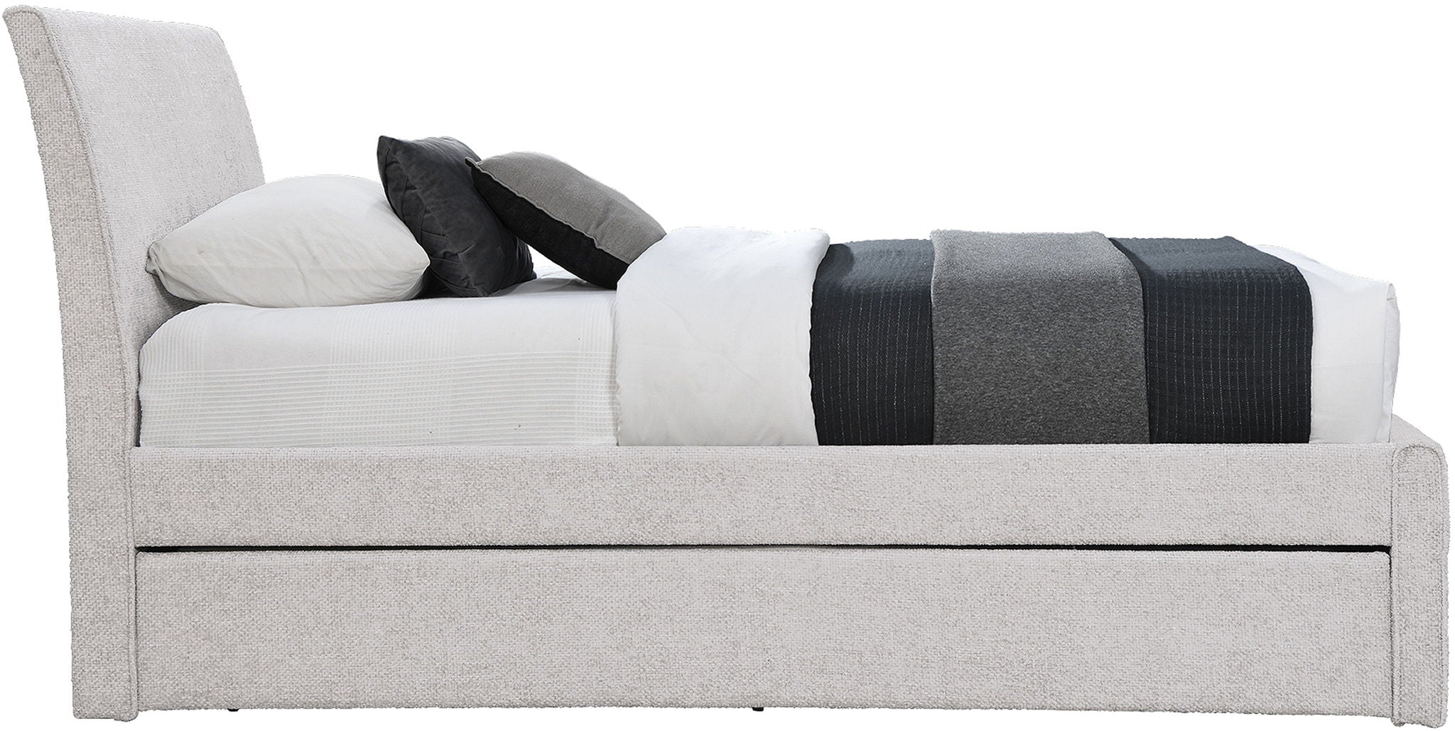 Myles - Chenille Twin Trundle Bed