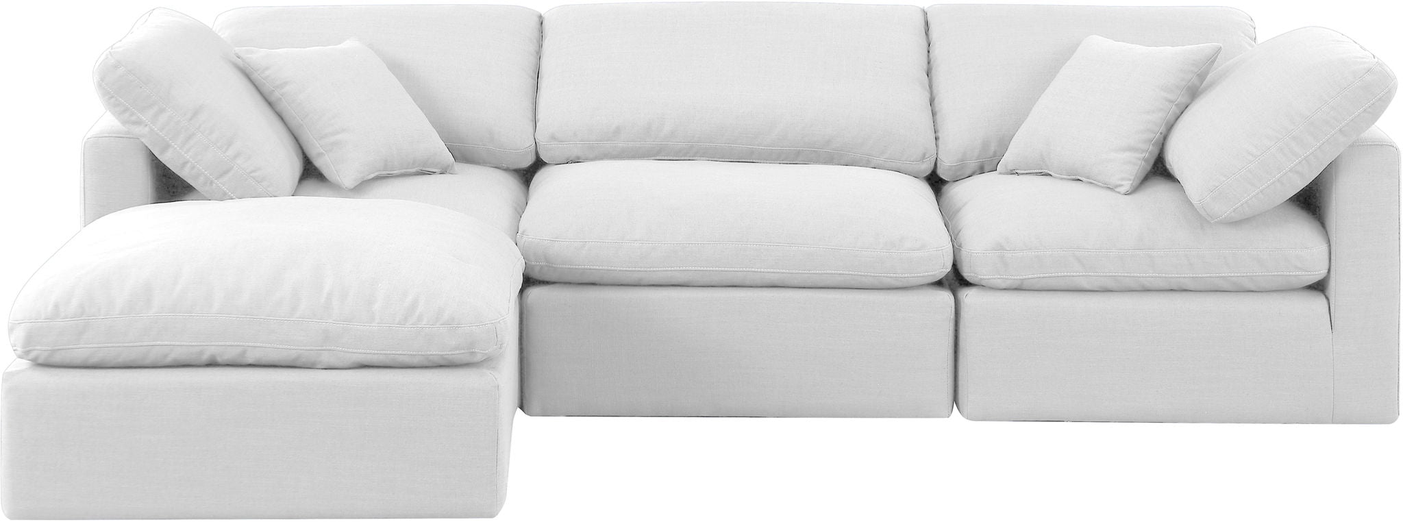 Indulge - Linen 4 Piece Modular Sectional With Chaise - White - Urban Living Furniture (Los Angeles, CA)