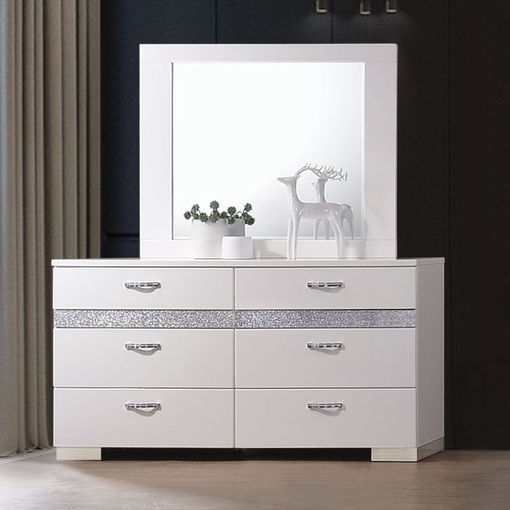 Naima II - Mirror - White High Gloss - Urban Living Furniture (Los Angeles, CA)
