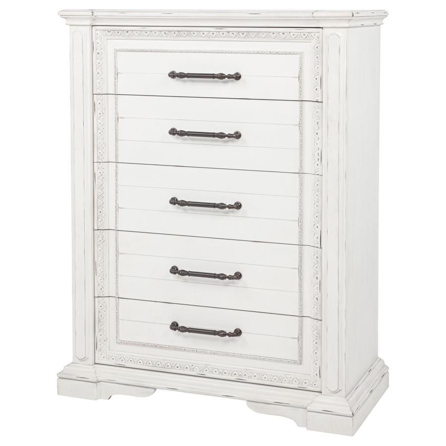Mckinney - 5-Drawer Bedroom Chest Of Drawers - Vintage White - Urban Living Furniture (Los Angeles, CA)