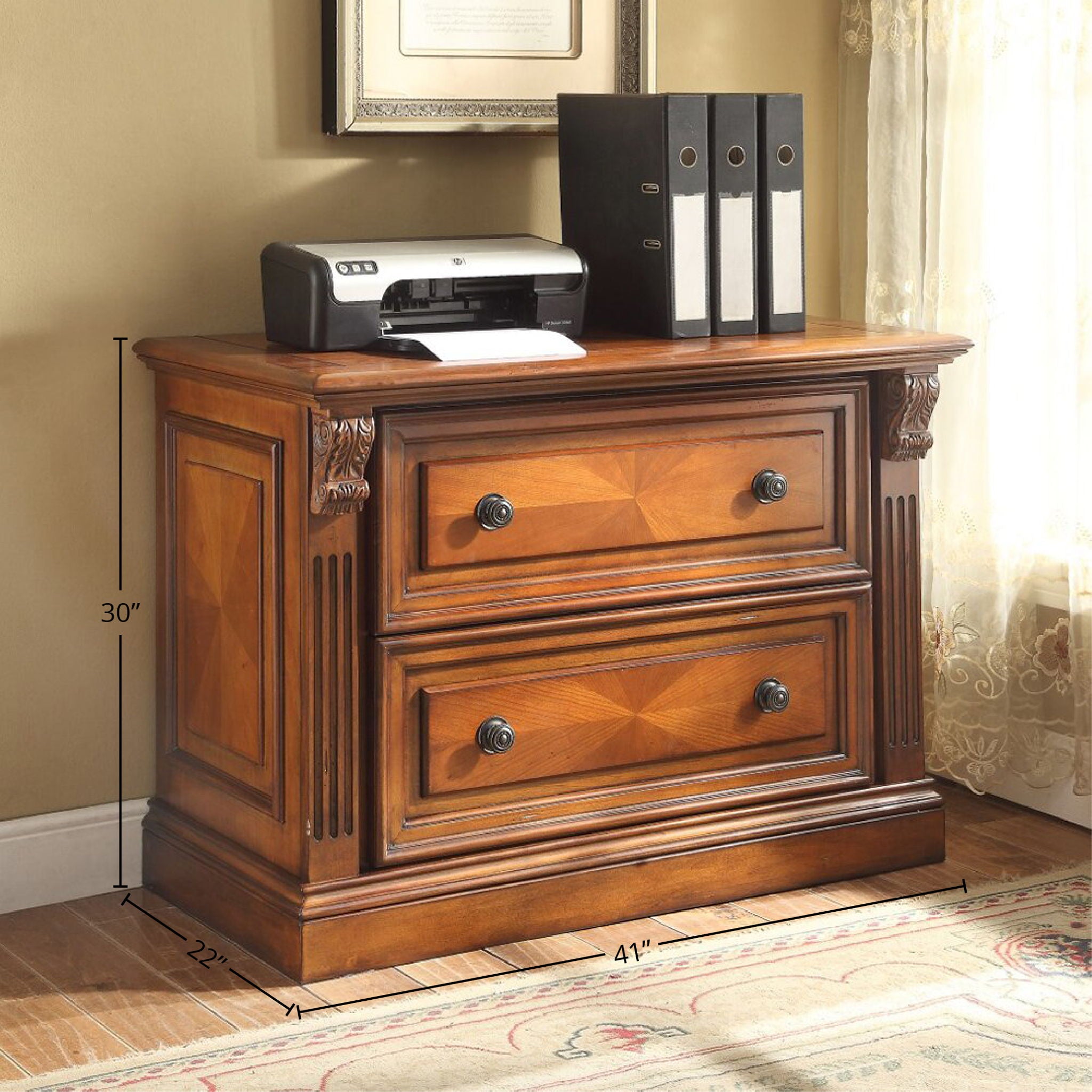 Huntington - 2 Drawer Lateral File - Antique Vintage Pecan - Urban Living Furniture (Los Angeles, CA)