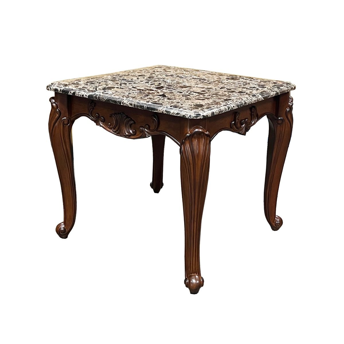 Nayla - End Table - Natural Marble Top & Cherry - Urban Living Furniture (Los Angeles, CA)