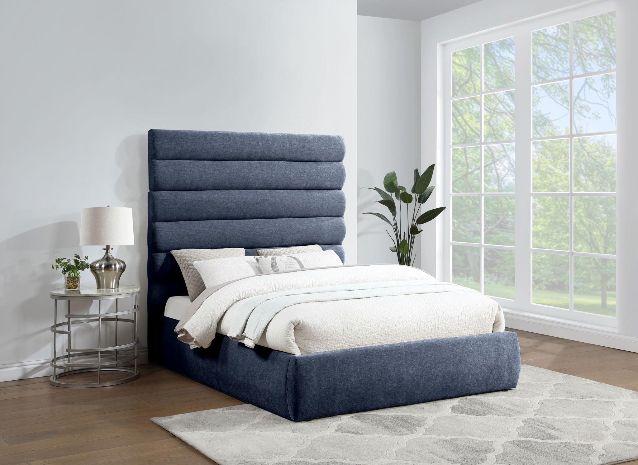 Adam - Chenille Fabric Bed With 70.5" Headboard