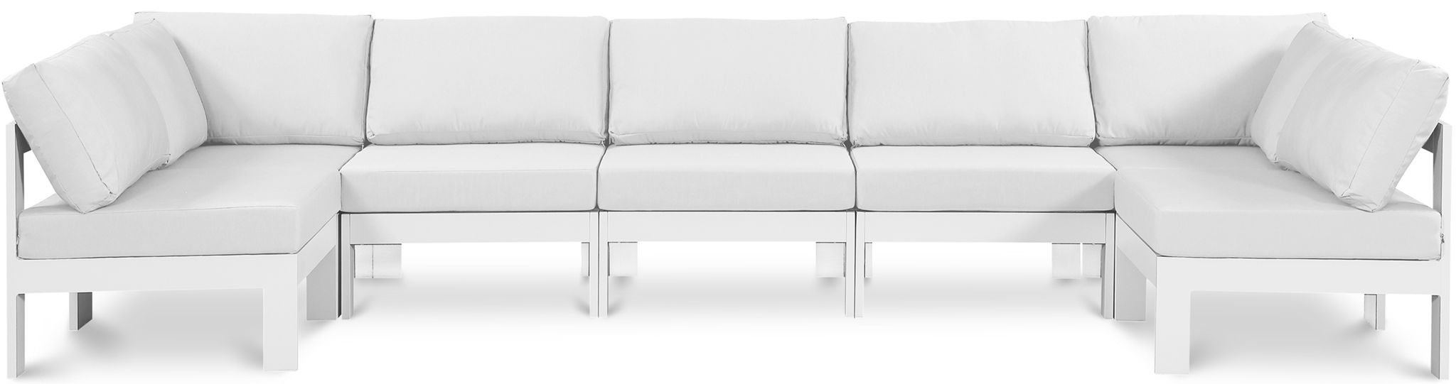 Nizuc - Outdoor Patio 7 Piece Modular Sectional With White Frame - Urban Living Furniture (Los Angeles, CA)