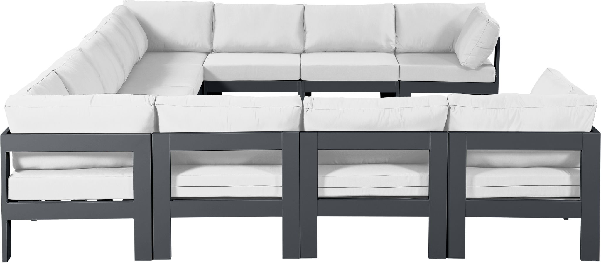 Nizuc - Outdoor Patio 11 Piece Modular Sectional With Gray Frame - Urban Living Furniture (Los Angeles, CA)