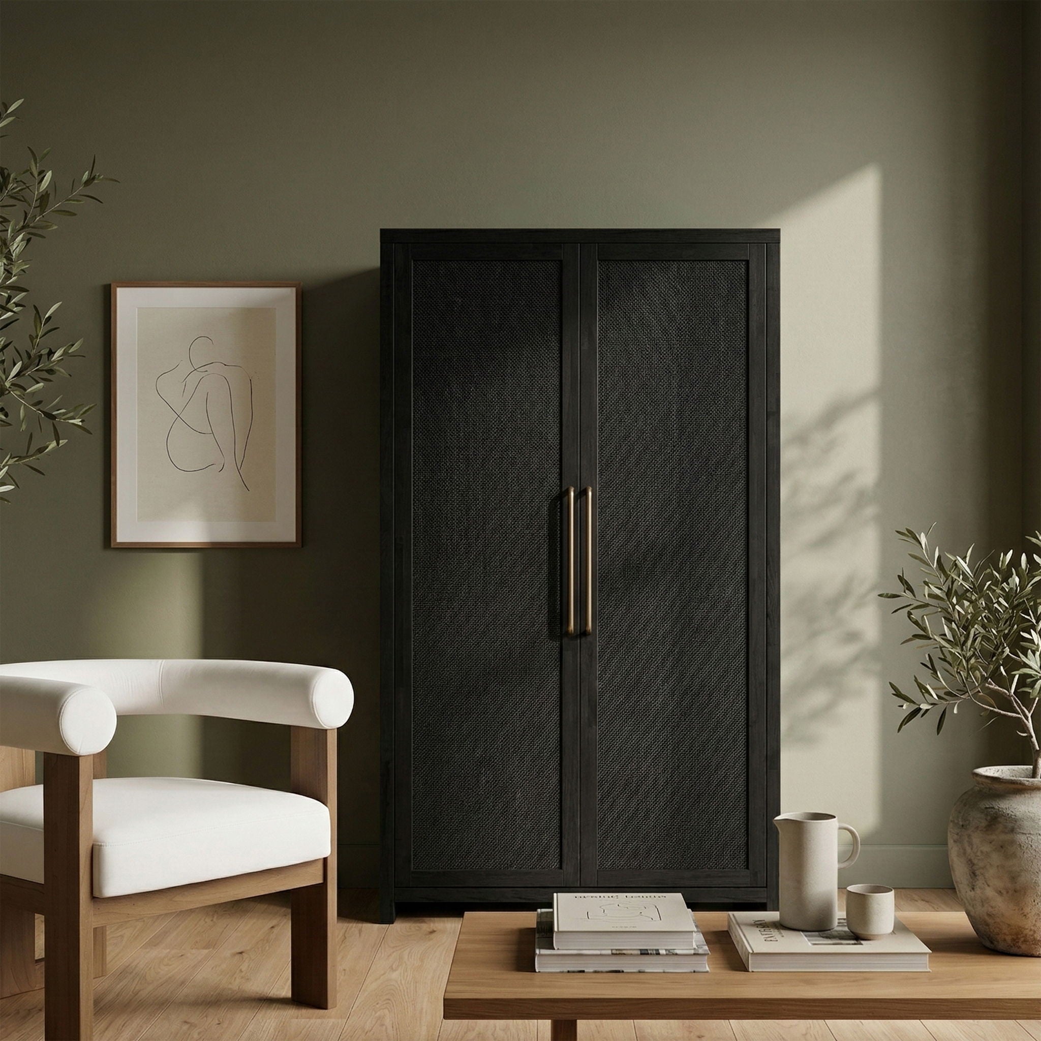 Vana - Solid Wood, Oak Veneer And Stainless Steel Storage Cabinet - Urban Living Furniture (Los Angeles, CA)