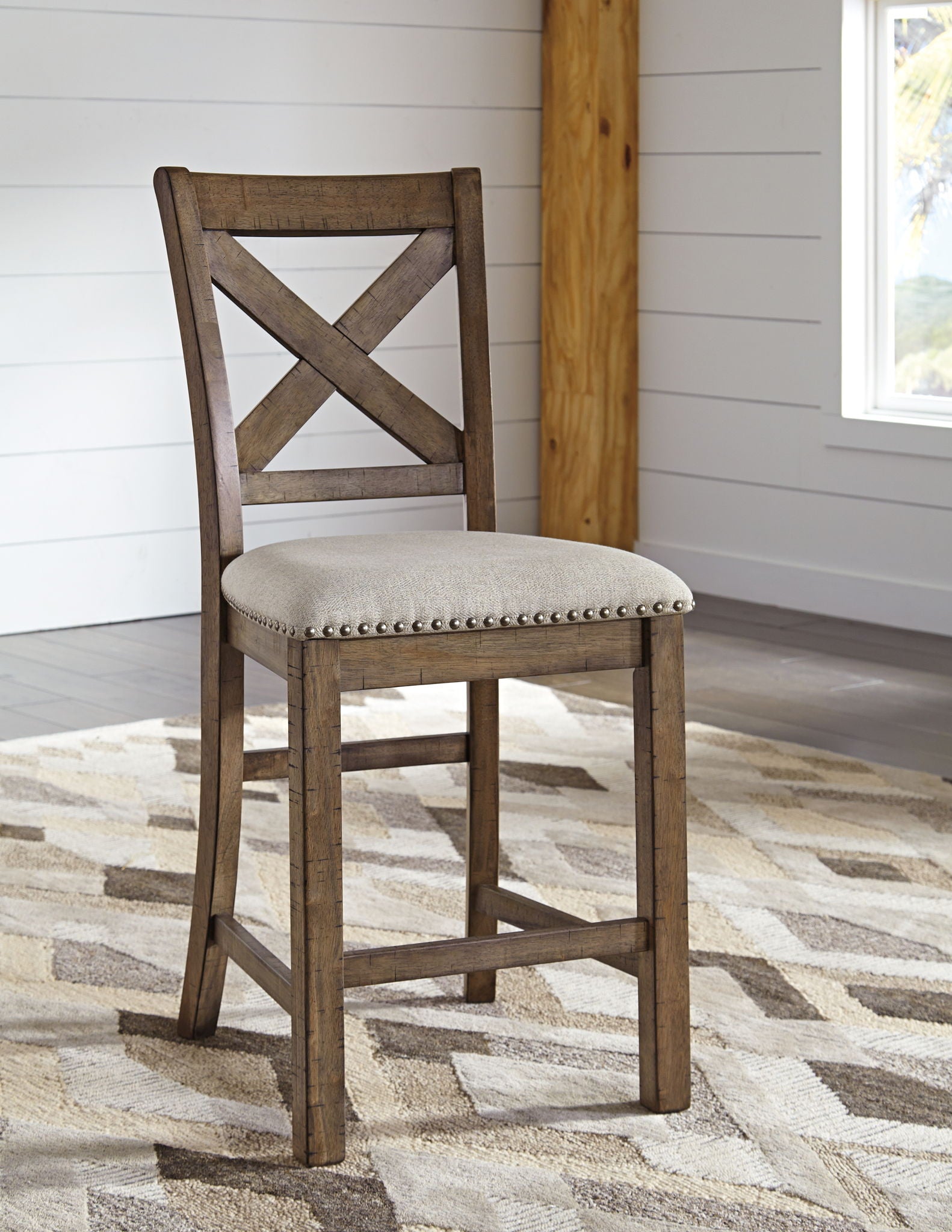 Moriville - Beige - Upholstered Barstool (Set of 2) - Urban Living Furniture (Los Angeles, CA)