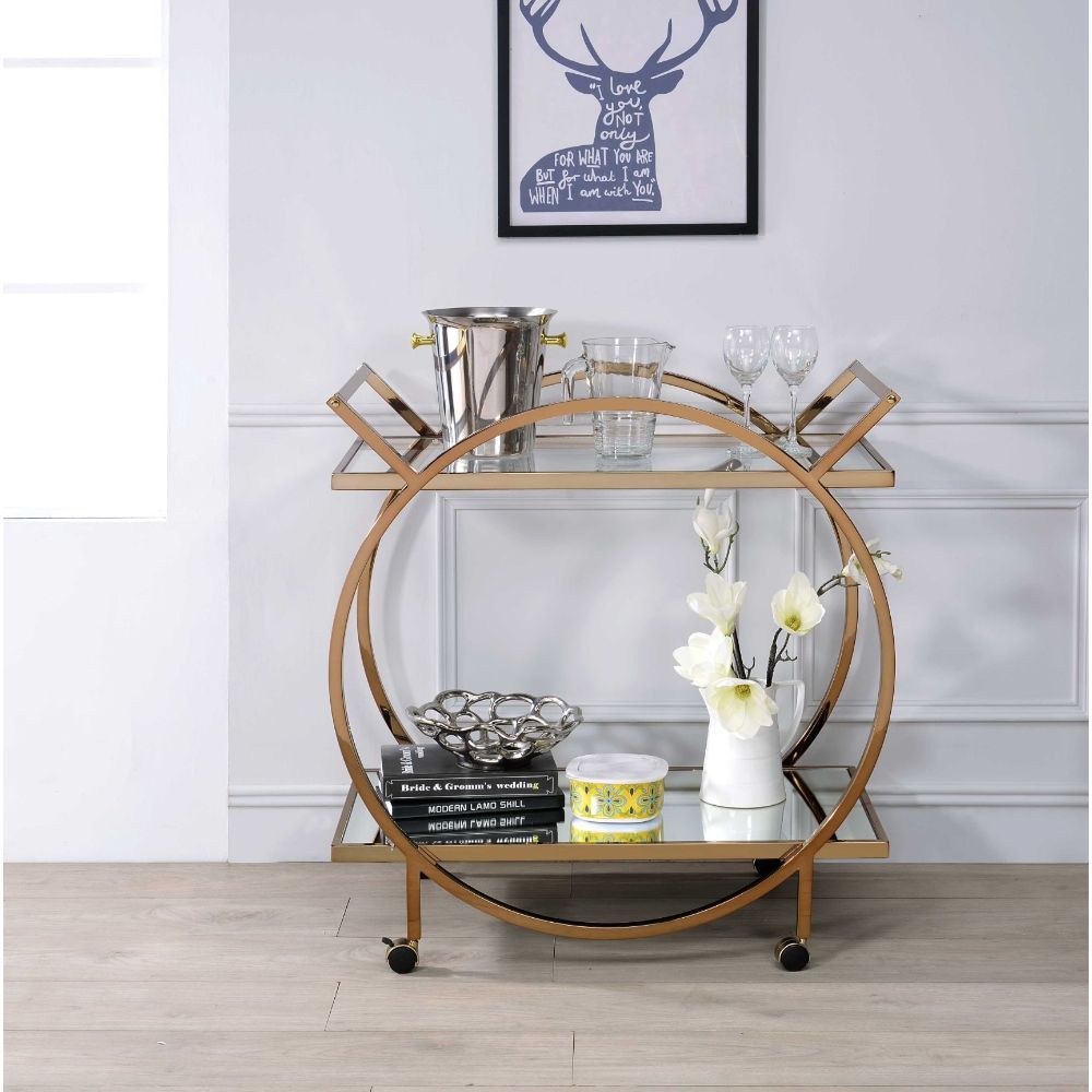 Traverse - Serving Cart - Mirrored & Champagne - Urban Living Furniture (Los Angeles, CA)