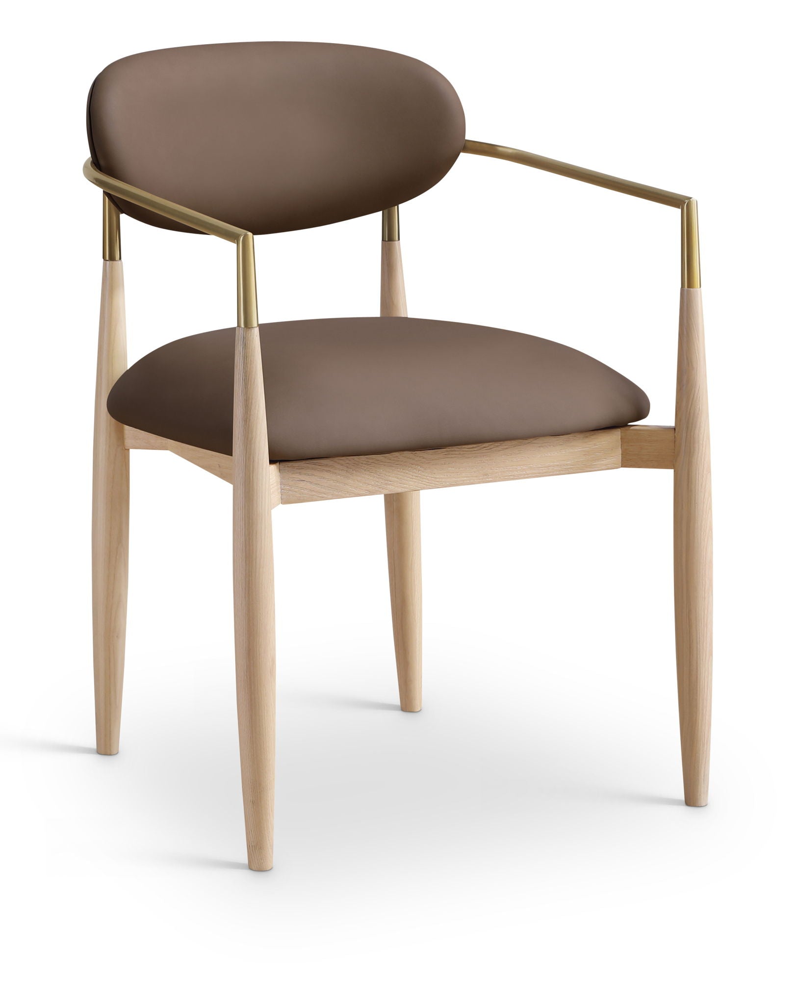 Riccio - Dining Arm Chair (Set of 2) - Natural And Gold Frame - Urban Living Furniture (Los Angeles, CA)