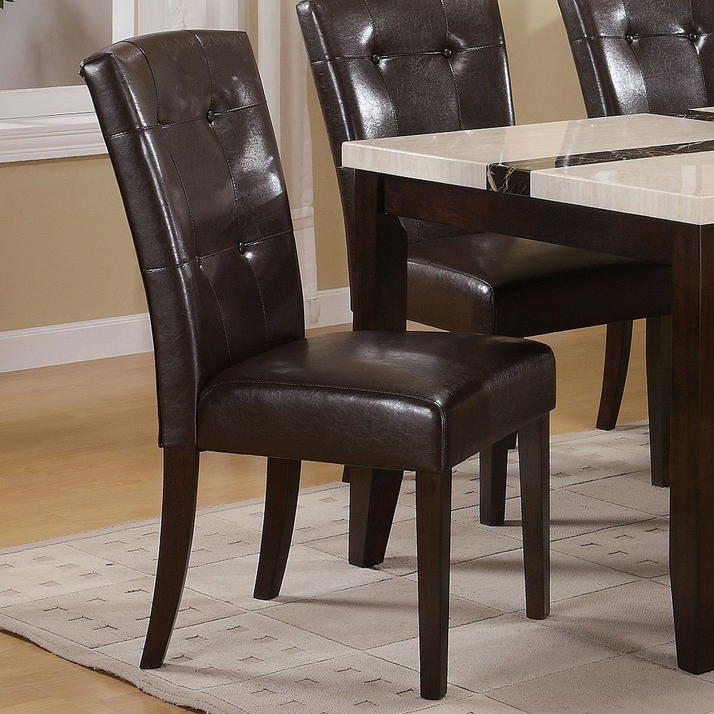 Britney - 20" Side Chair (Set of 2) - Espresso Synthetic Leather & Walnut - Urban Living Furniture (Los Angeles, CA)