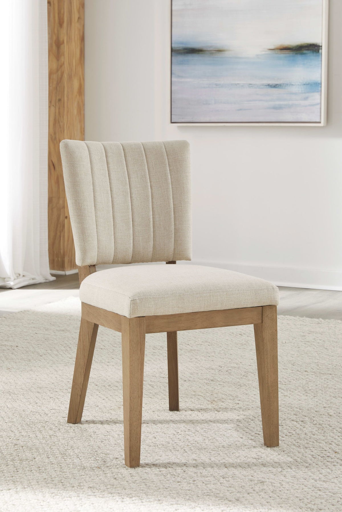 Sumner - Channel Back Upholstered Dining Chair (Set of 2) - Natural