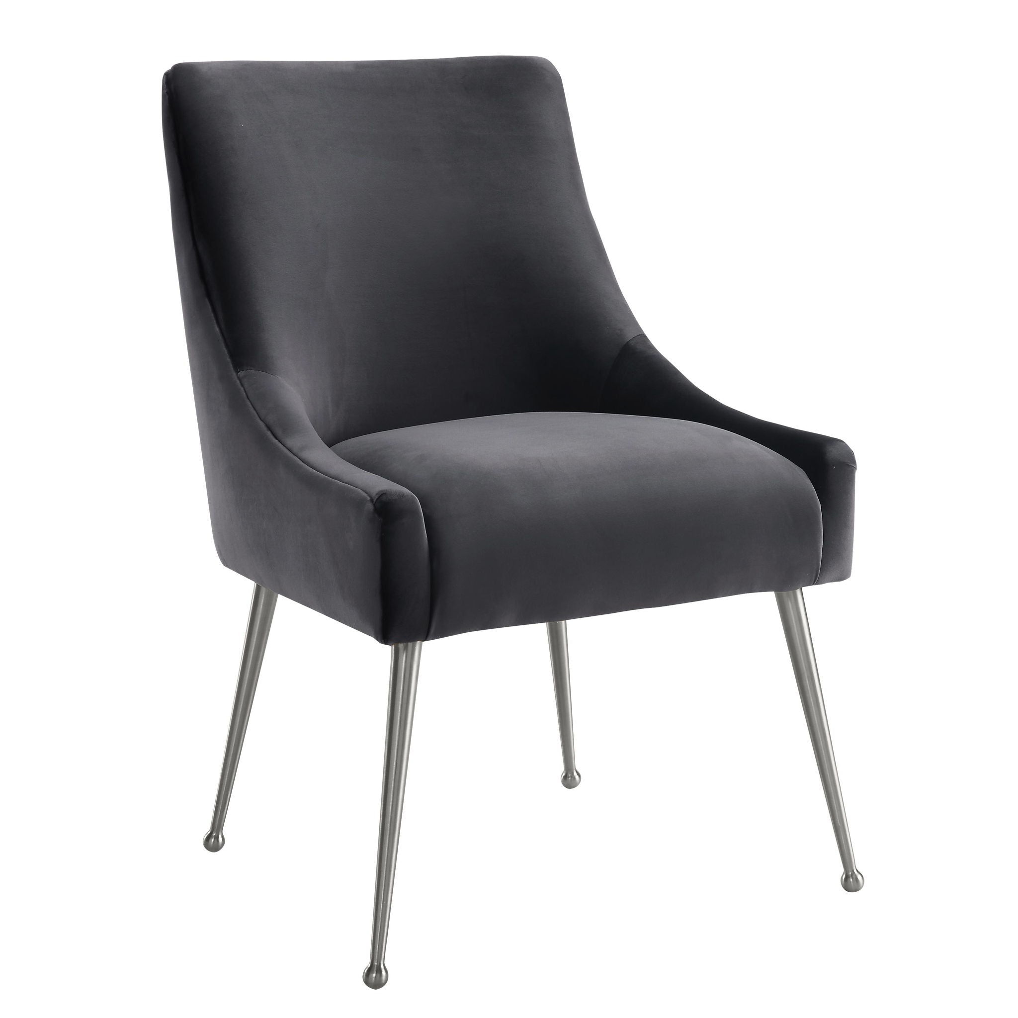 Beatrix - Velvet Side Chair With Silver Leg - Gray - Urban Living Furniture (Los Angeles, CA)