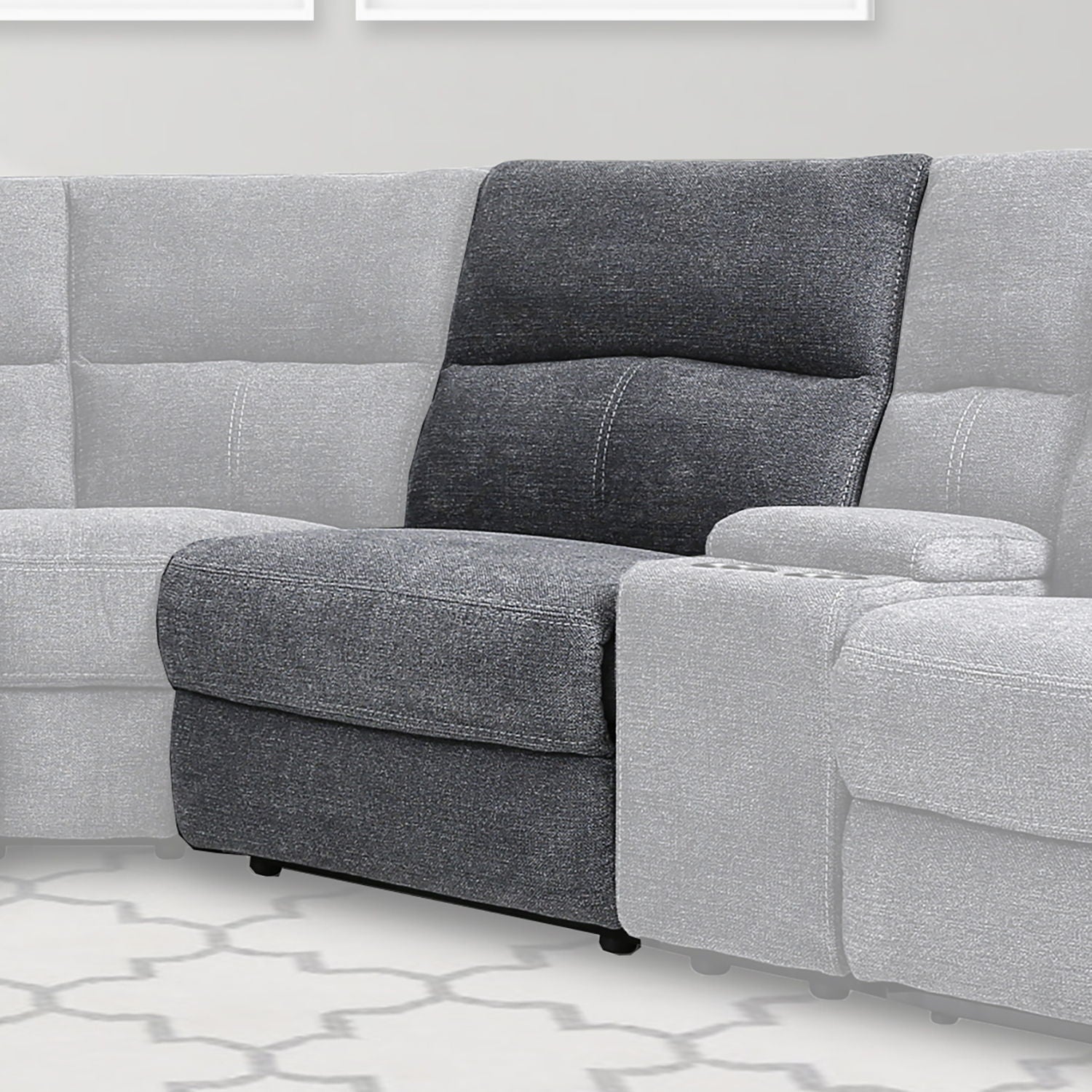Polaris - Manual Armless Recliner - Bizmark Gray - Urban Living Furniture (Los Angeles, CA)