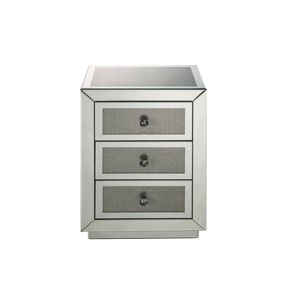 Noralie - 18" X 14" Accent Table - Mirrored & Faux Diamonds - Urban Living Furniture (Los Angeles, CA)