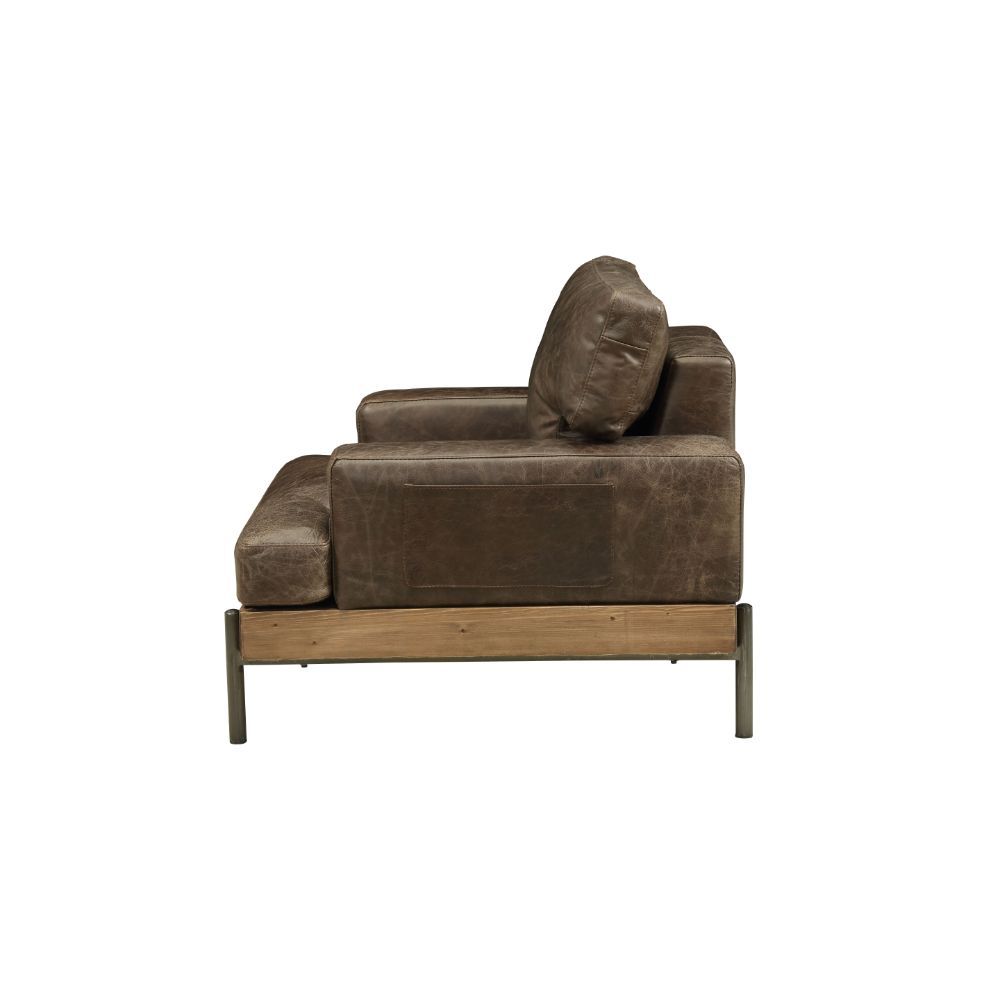 Silchester - Chair - Distress Chocolate Top Grain Leather & Oak - Urban Living Furniture (Los Angeles, CA)