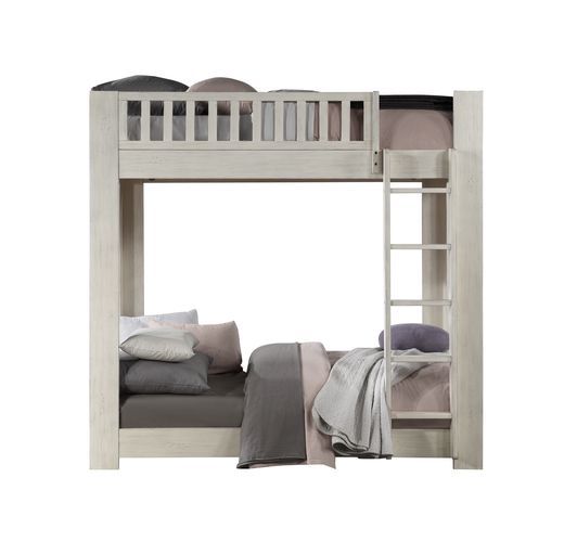 Cedro - Twin Over Twin Bunk Bed - Weathered White - Urban Living Furniture (Los Angeles, CA)