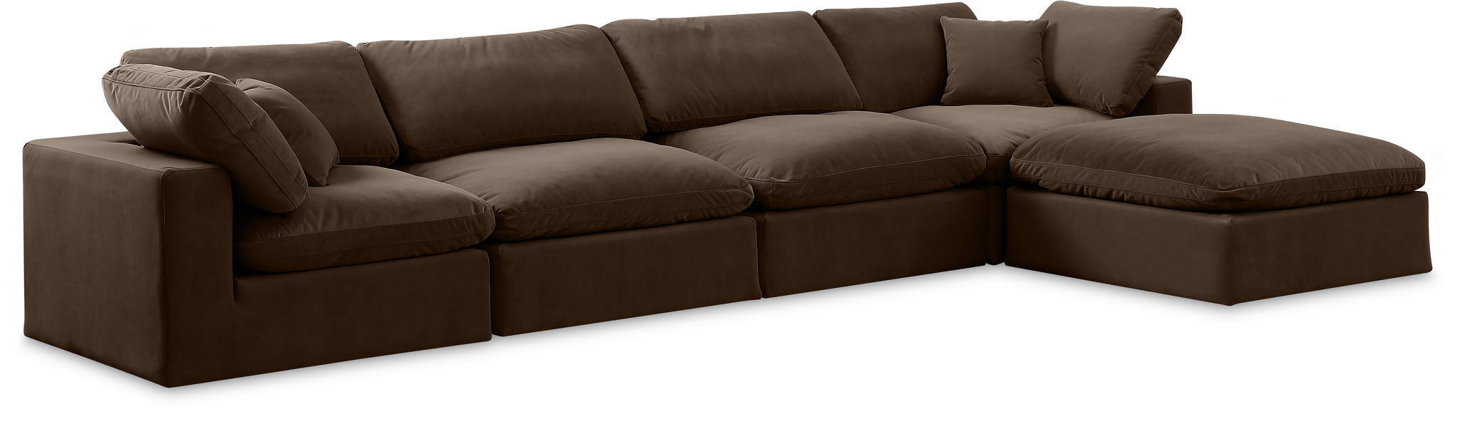 Comfy - 5 Piece Velvet Modular Sectional With Chaise - Urban Living Furniture (Los Angeles, CA)