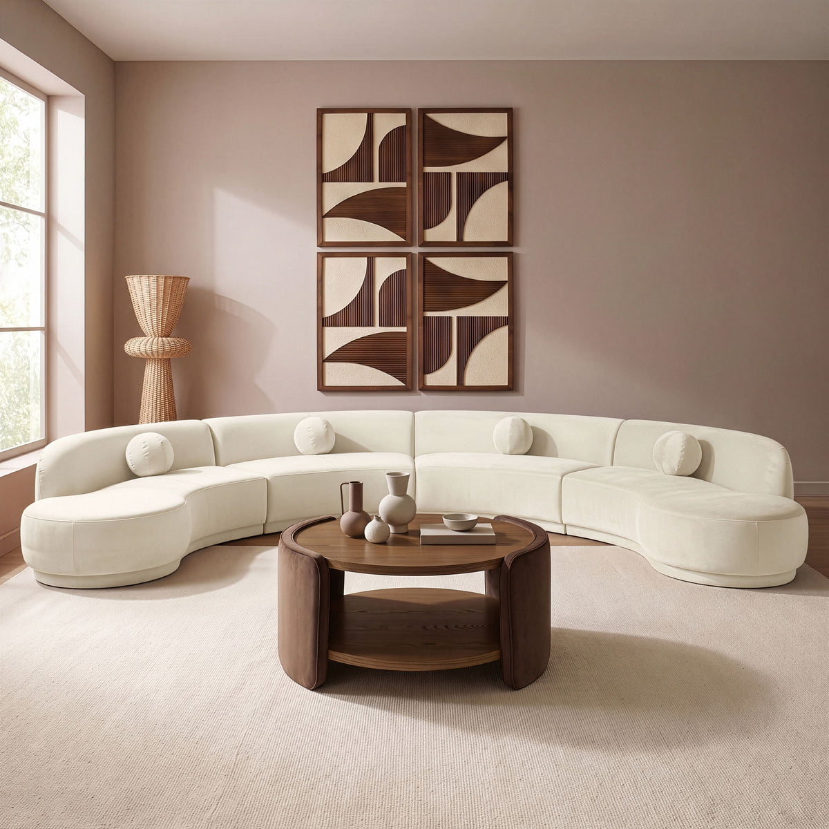 Avra - 189" Velvet Performance Fabric Upholstered Sectional