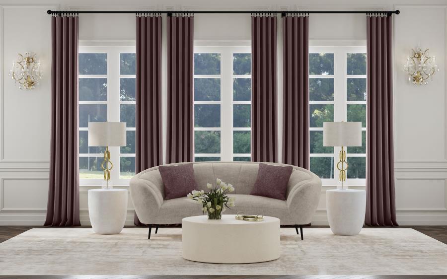 Ellorie - Upholstered Channel Back Curved Loveseat - Beige - Urban Living Furniture (Los Angeles, CA)