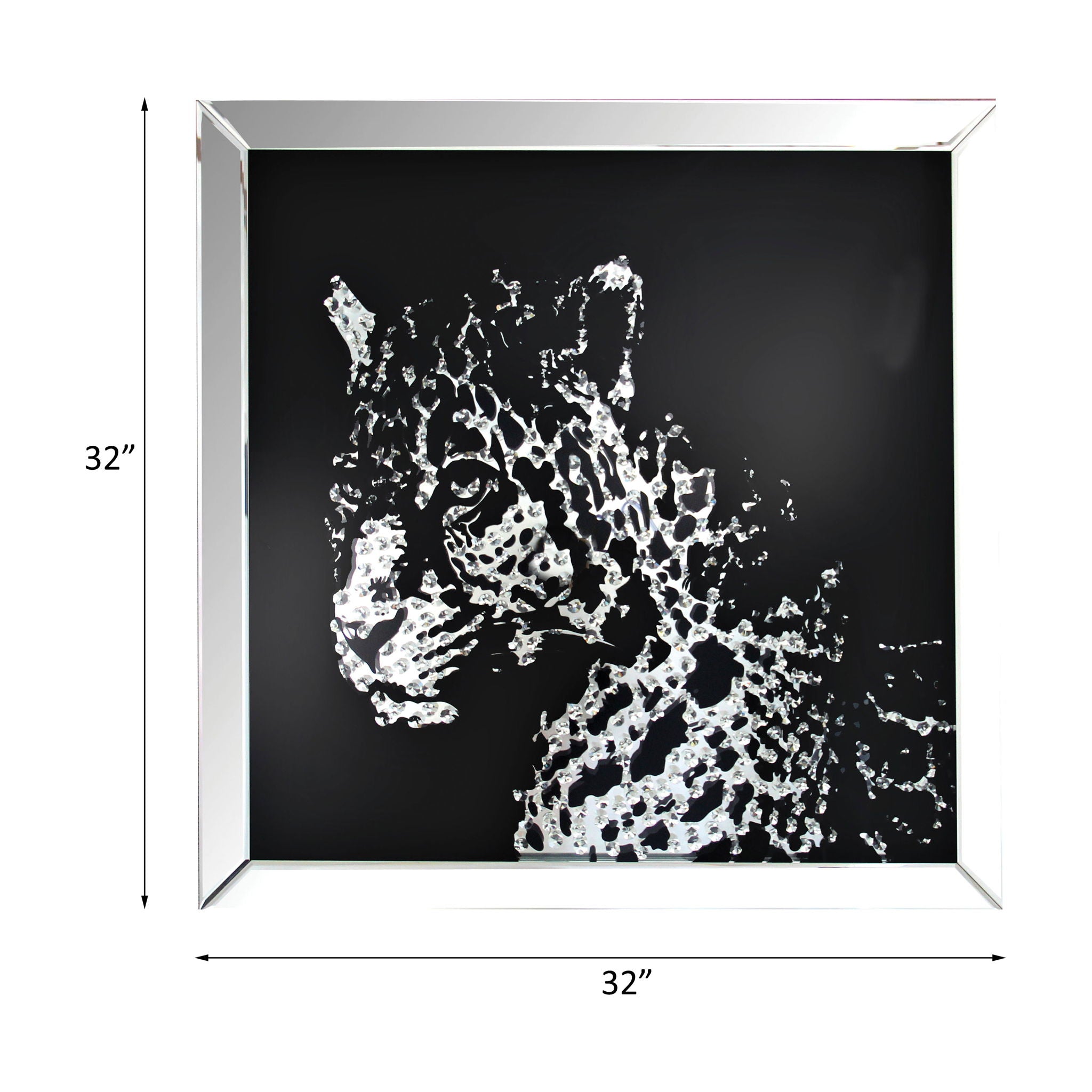 Talisha - Wall Art - Mirrored & Faux Crystal Leopard - Urban Living Furniture (Los Angeles, CA)