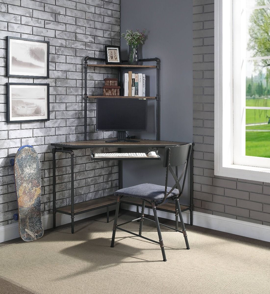 Brantley - Office Chair - Antique Oak & Sandy Gray Finish - Urban Living Furniture (Los Angeles, CA)