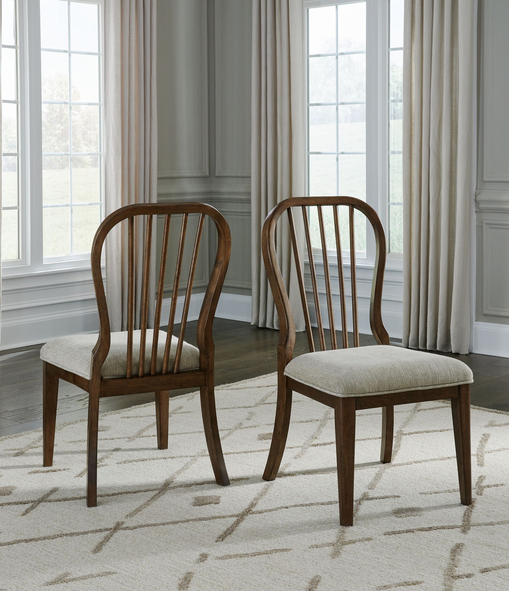 Sturlayne - Brown - Dining Upholstered Side Chair (Set of 2) - Spindleback - Urban Living Furniture (Los Angeles, CA)