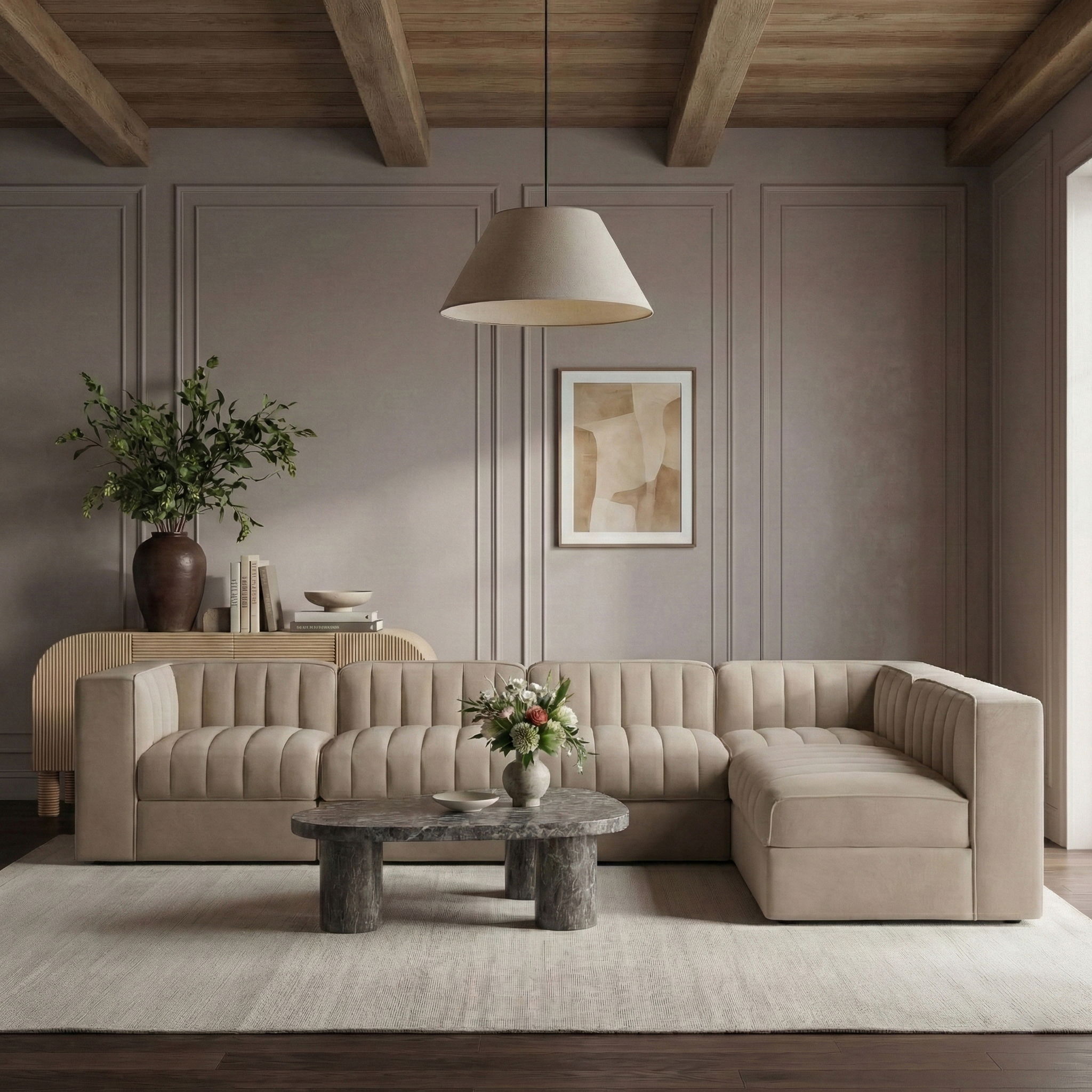 Rummi - Velvet Performance Fabric Upholstered 6 Piece Modular Sectional - Urban Living Furniture (Los Angeles, CA)