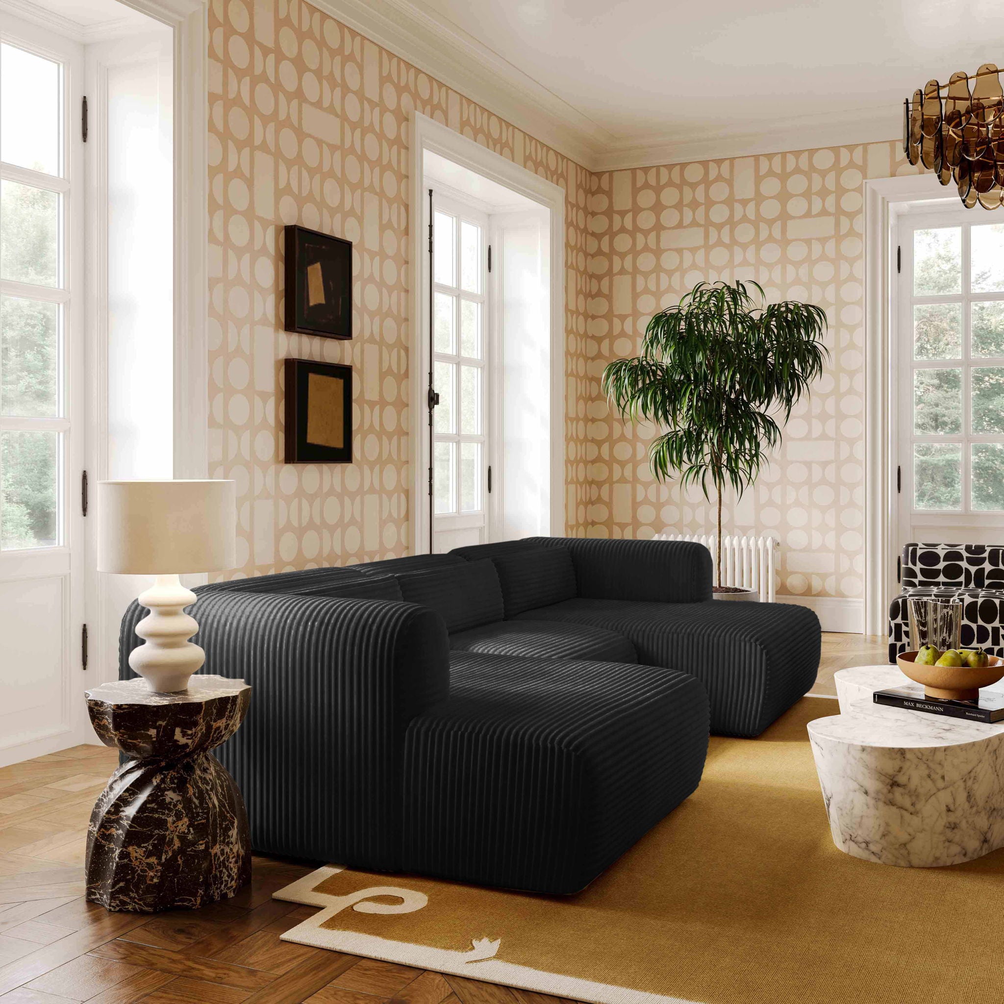 Tarra - Fluffy Oversized Corduroy Modular Sectional - Urban Living Furniture (Los Angeles, CA)