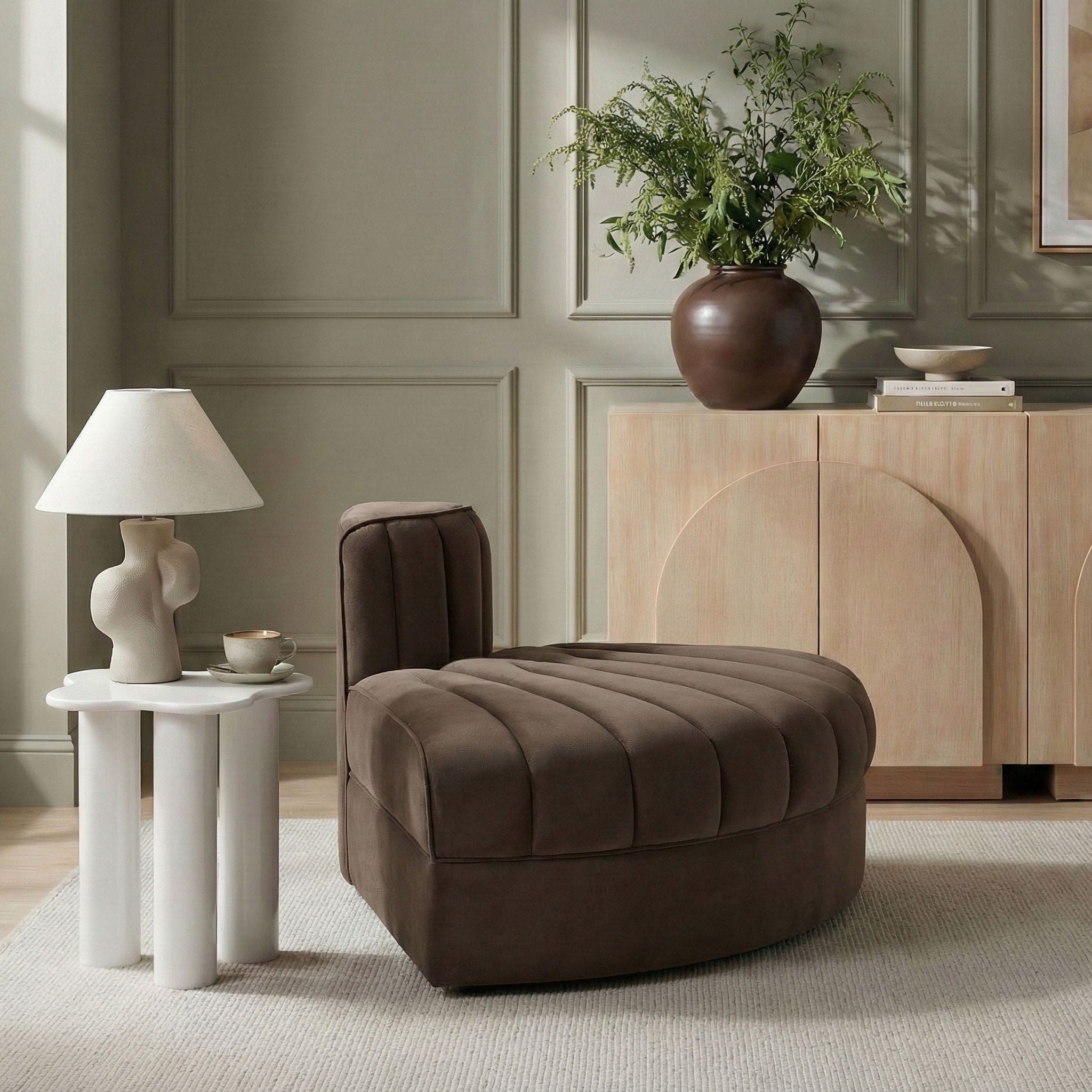 Rummi - Velvet Performance Fabric Upholstered Modular Chair - Urban Living Furniture (Los Angeles, CA)