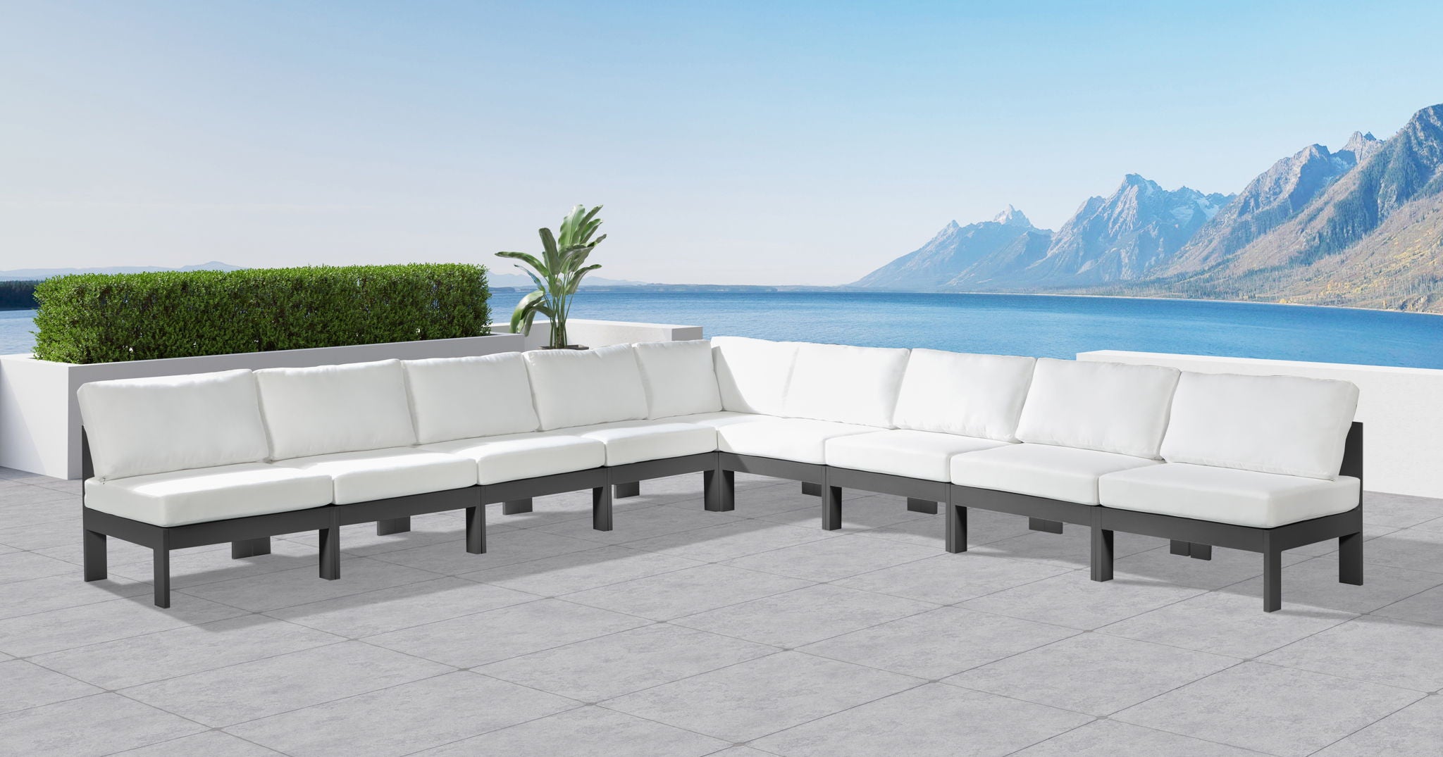 Nizuc - Outdoor Patio 9 Piece Modular Sectional With Gray Frame - Urban Living Furniture (Los Angeles, CA)