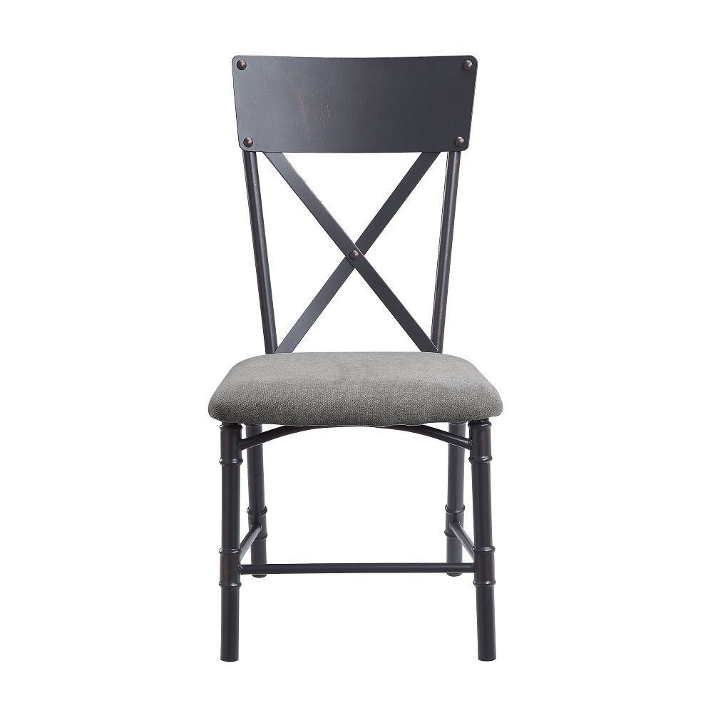 Edina - Side Chair (Set of 2) - Gray Fabric, Oak & Sandy Black - Urban Living Furniture (Los Angeles, CA)