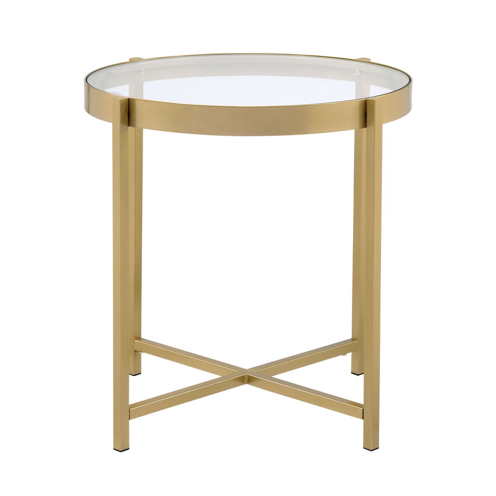 Charrot - End Table - Clear Glass Top & Gold - Urban Living Furniture (Los Angeles, CA)
