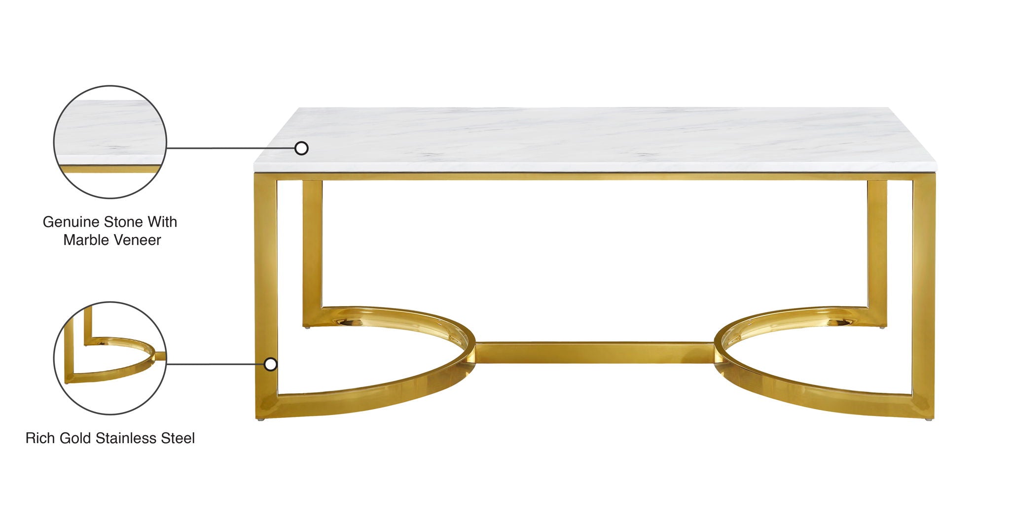 London - Coffee Table - Gold - Urban Living Furniture (Los Angeles, CA)