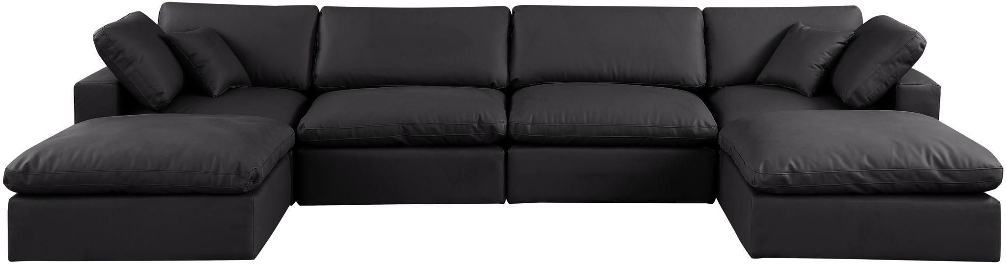 Comfy - 6 Piece Faux Leather Modular Double Chaise Sectional - Urban Living Furniture (Los Angeles, CA)