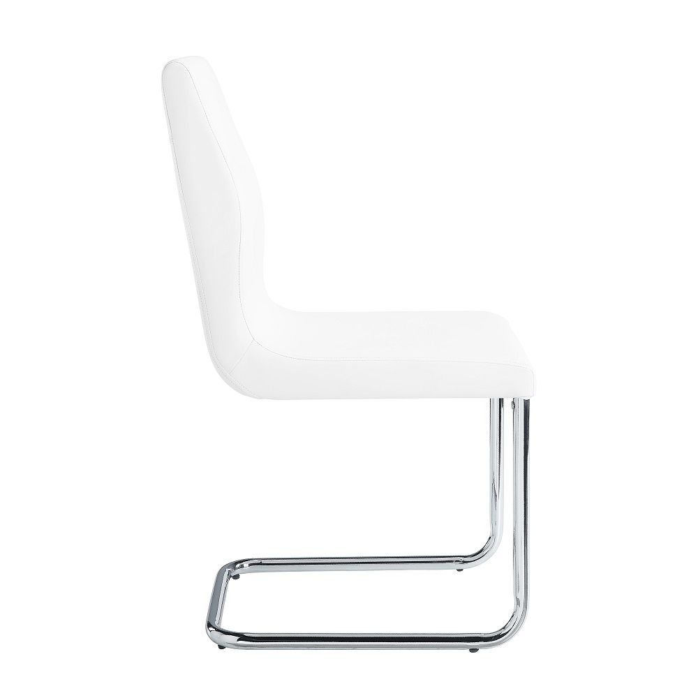 Palton - Side Chair (Set of 2) - White Synthetic Leather & Chrome - Urban Living Furniture (Los Angeles, CA)
