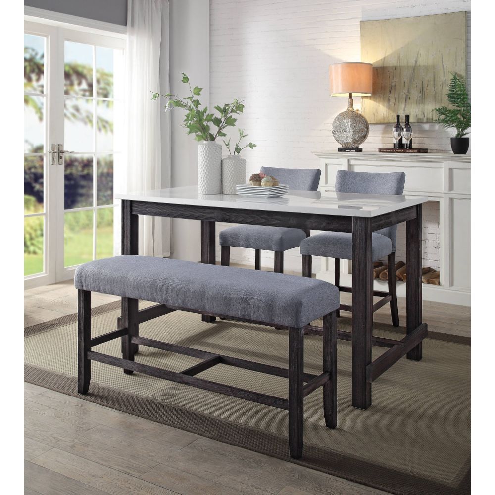 Yelena - Counter Height Bench - Fabric & Weathered Espresso - Urban Living Furniture (Los Angeles, CA)