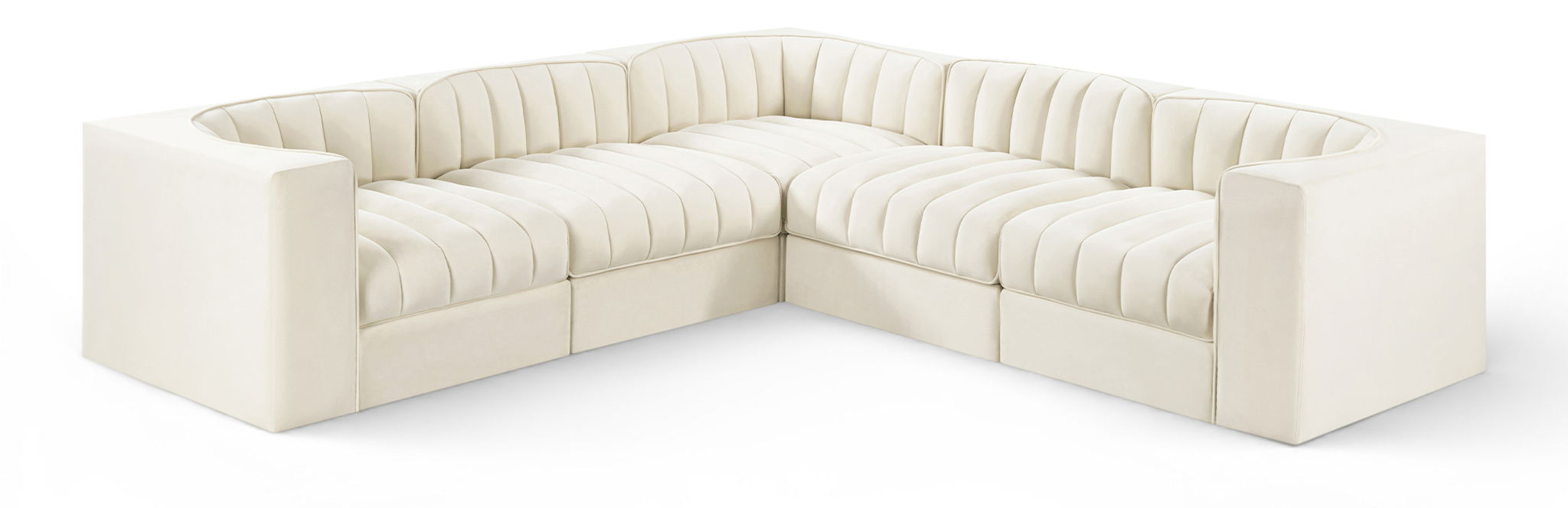 Rummi - Symmetrical Velvet Performance Fabric Upholstered 5 Piece Modular Sectional - Urban Living Furniture (Los Angeles, CA)