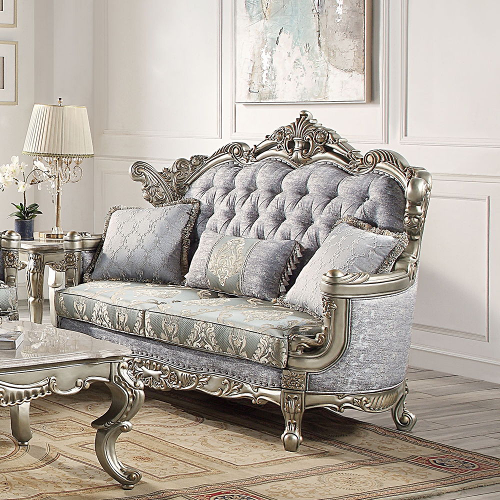 Miliani - Loveseat With 3 Pillows - Fabric & Antique Bronze - Urban Living Furniture (Los Angeles, CA)