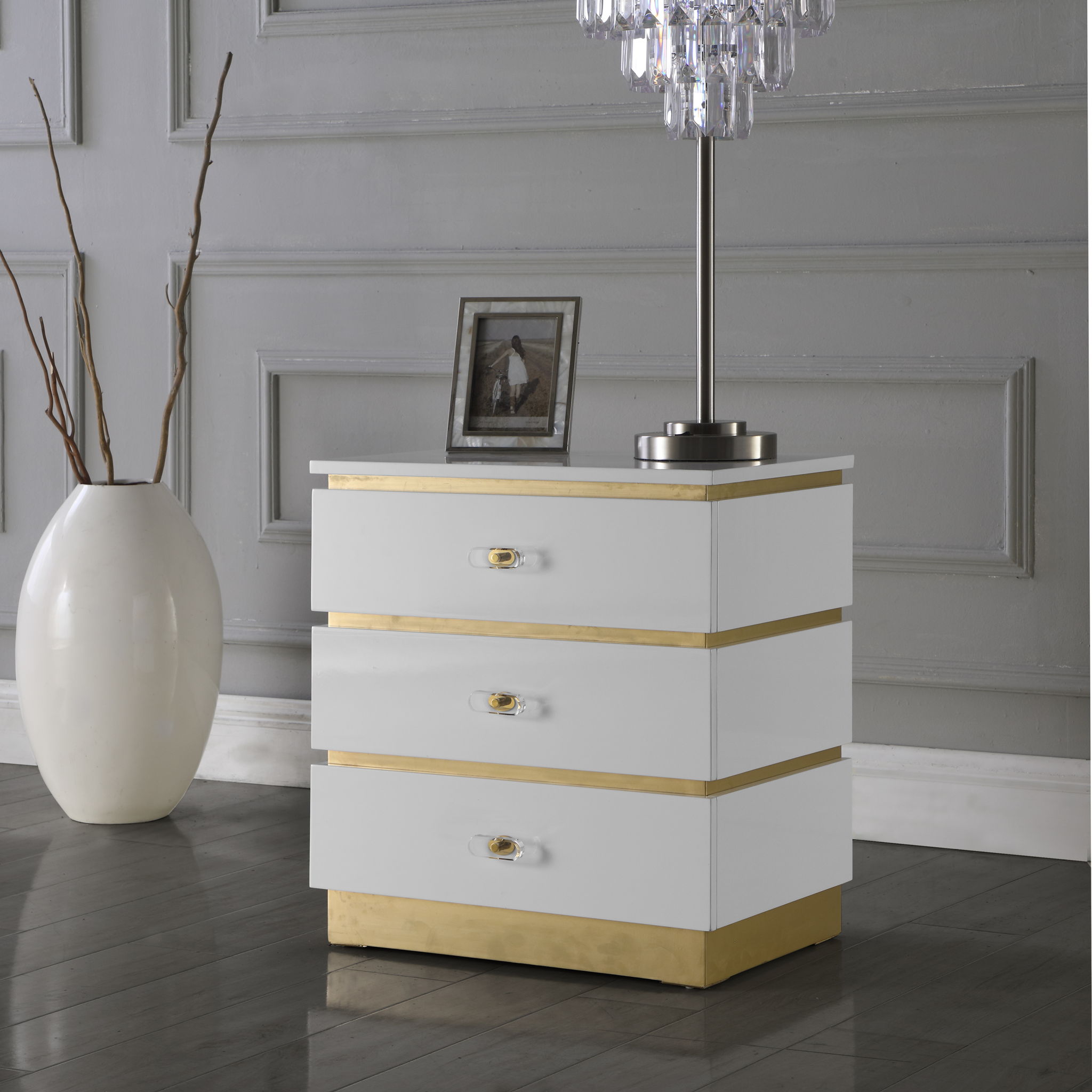 Esme - Side Table - White Lacquer - Urban Living Furniture (Los Angeles, CA)