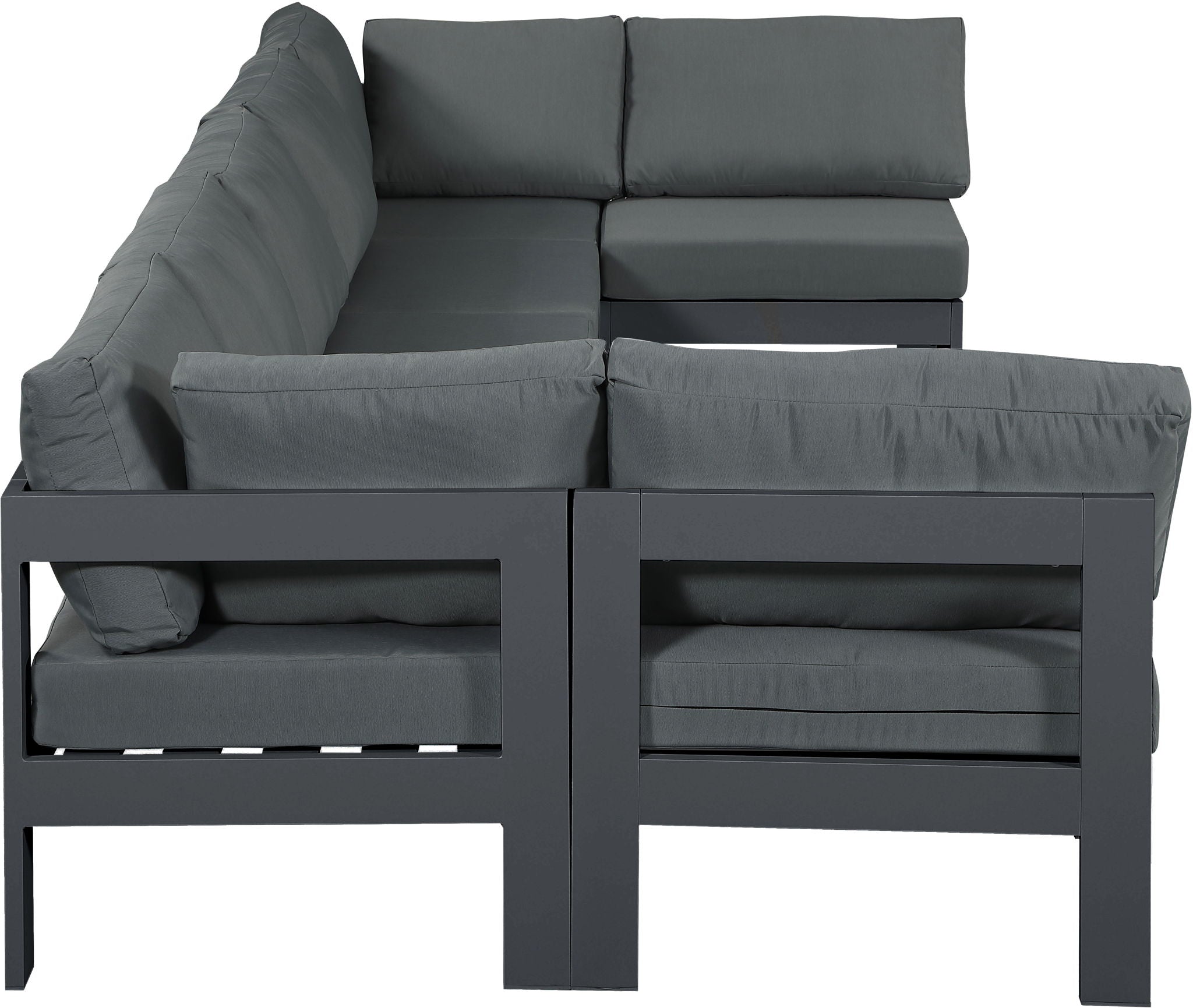 Nizuc - Outdoor Patio 7 Piece Modular Sectional With Gray Frame - Urban Living Furniture (Los Angeles, CA)