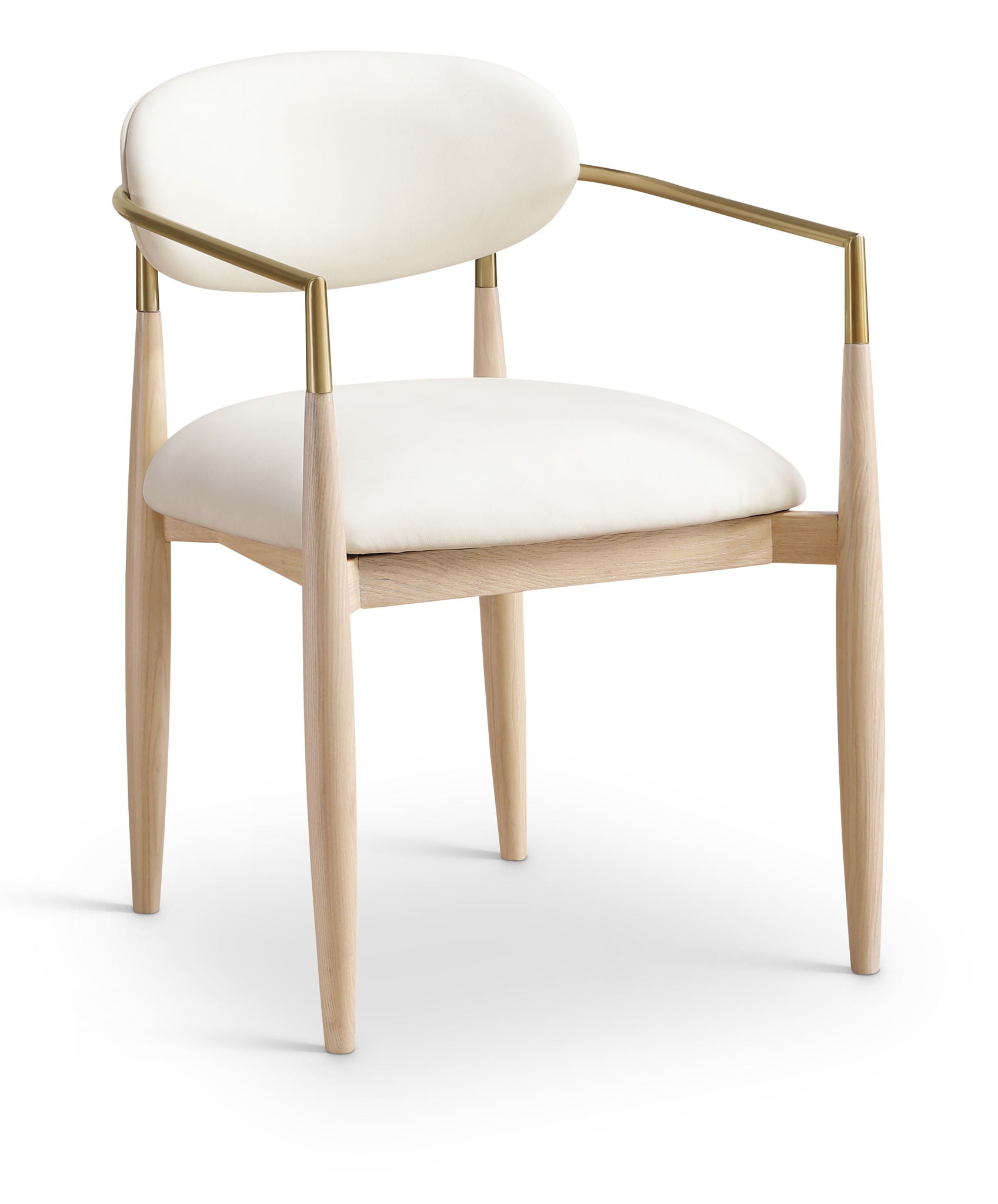 Riccio - Dining Arm Chair (Set of 2) - Natural And Gold Frame - Urban Living Furniture (Los Angeles, CA)