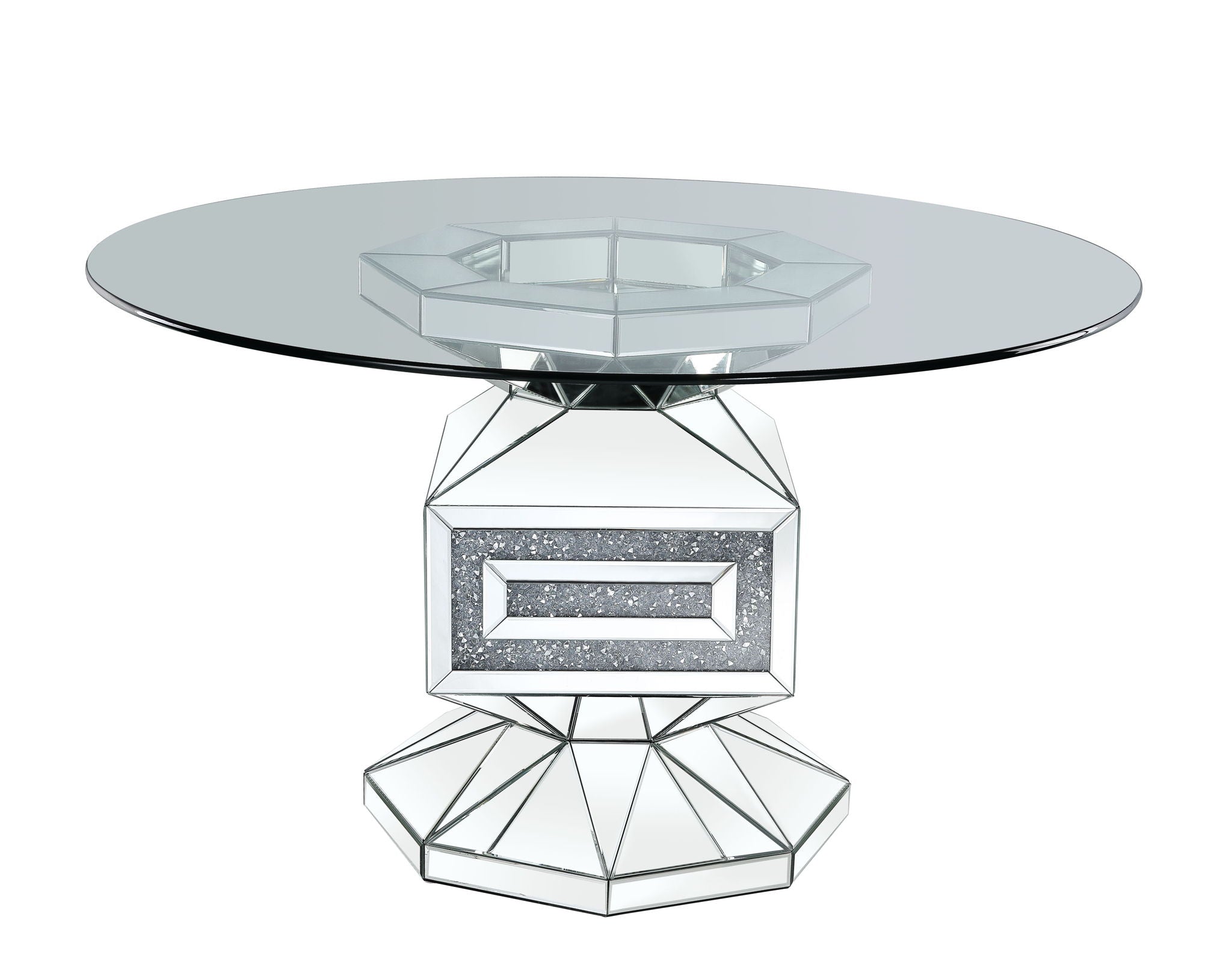 Noralie - 30" Dining Table - Clear Glass, Mirrored & Faux Diamonds - Urban Living Furniture (Los Angeles, CA)