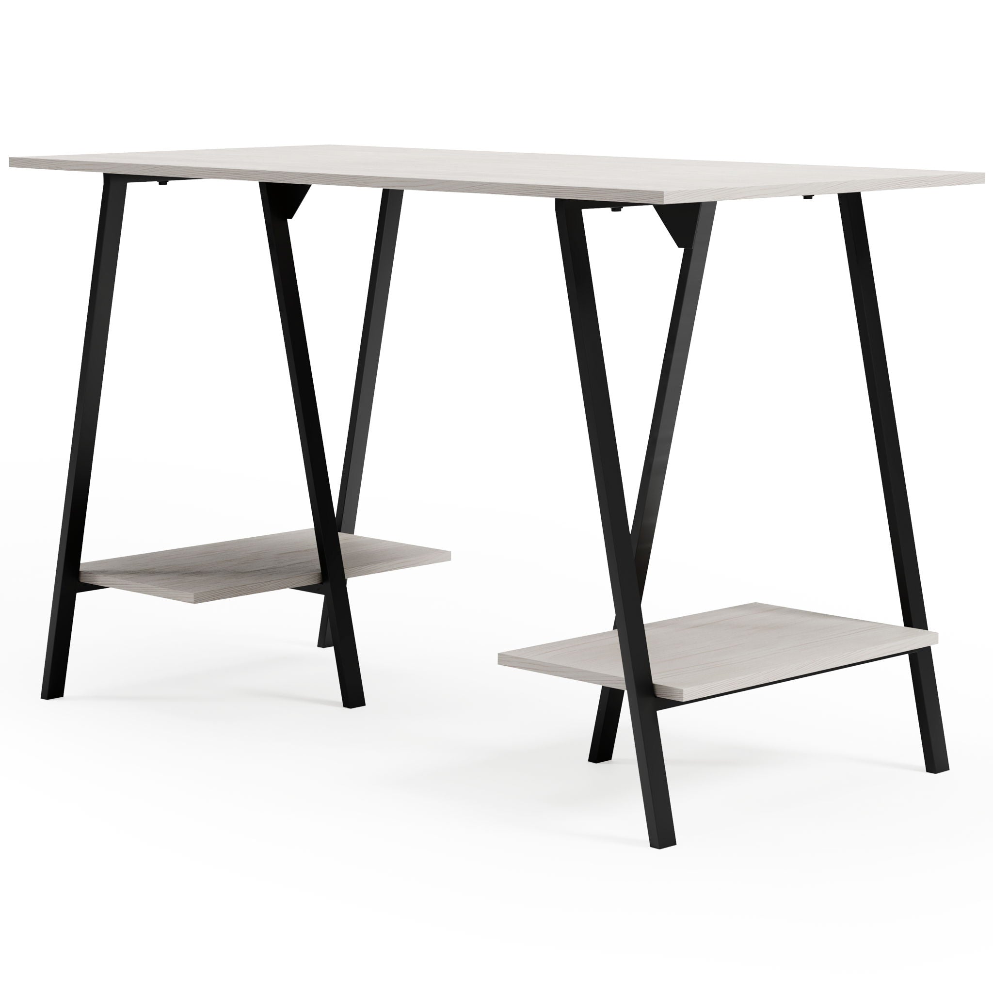 Bayflynn - White / Black - Home Office Desk - 2 Fixed Shelves - Urban Living Furniture (Los Angeles, CA)