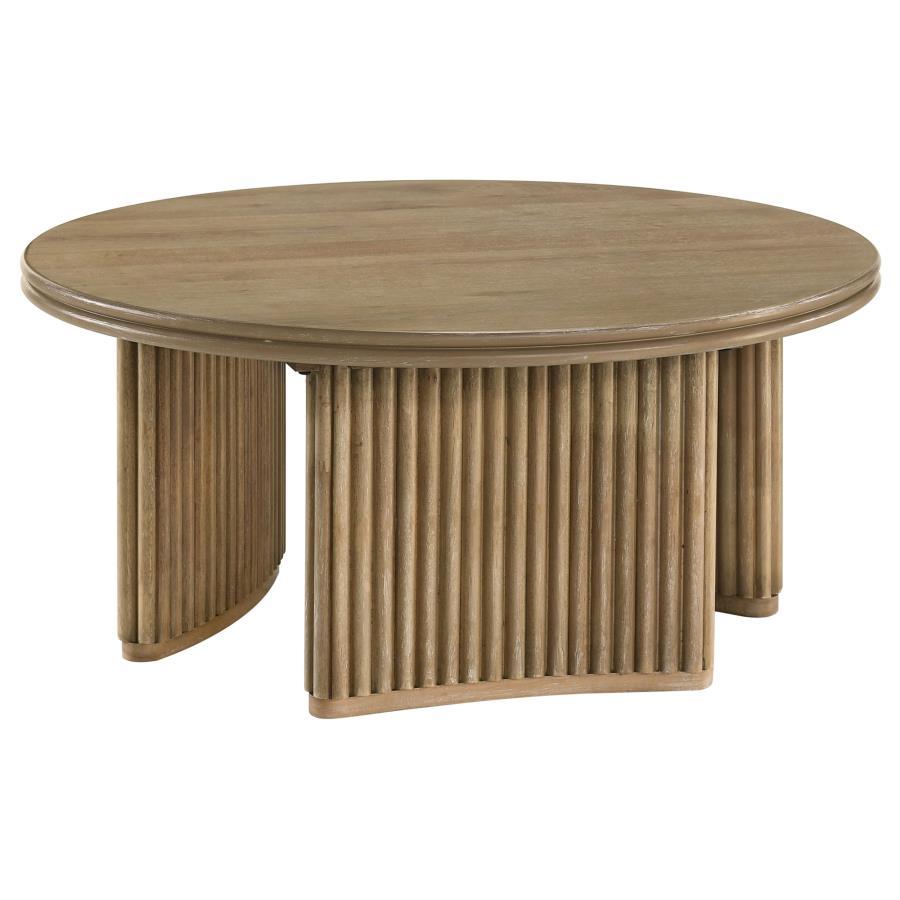 Adina - 36" Round Table Top, Box 1 of 2 - Distressed Light Brown - Urban Living Furniture (Los Angeles, CA)