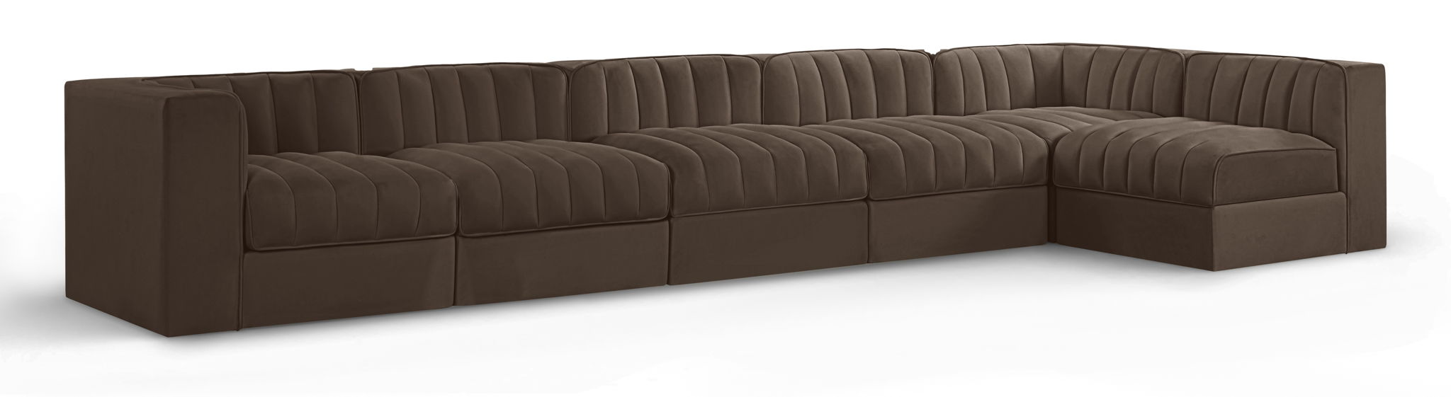 Rummi - Velvet Performance Fabric Upholstered 6 Piece Modular Sectional, L-Shaped (Right) - Urban Living Furniture (Los Angeles, CA)