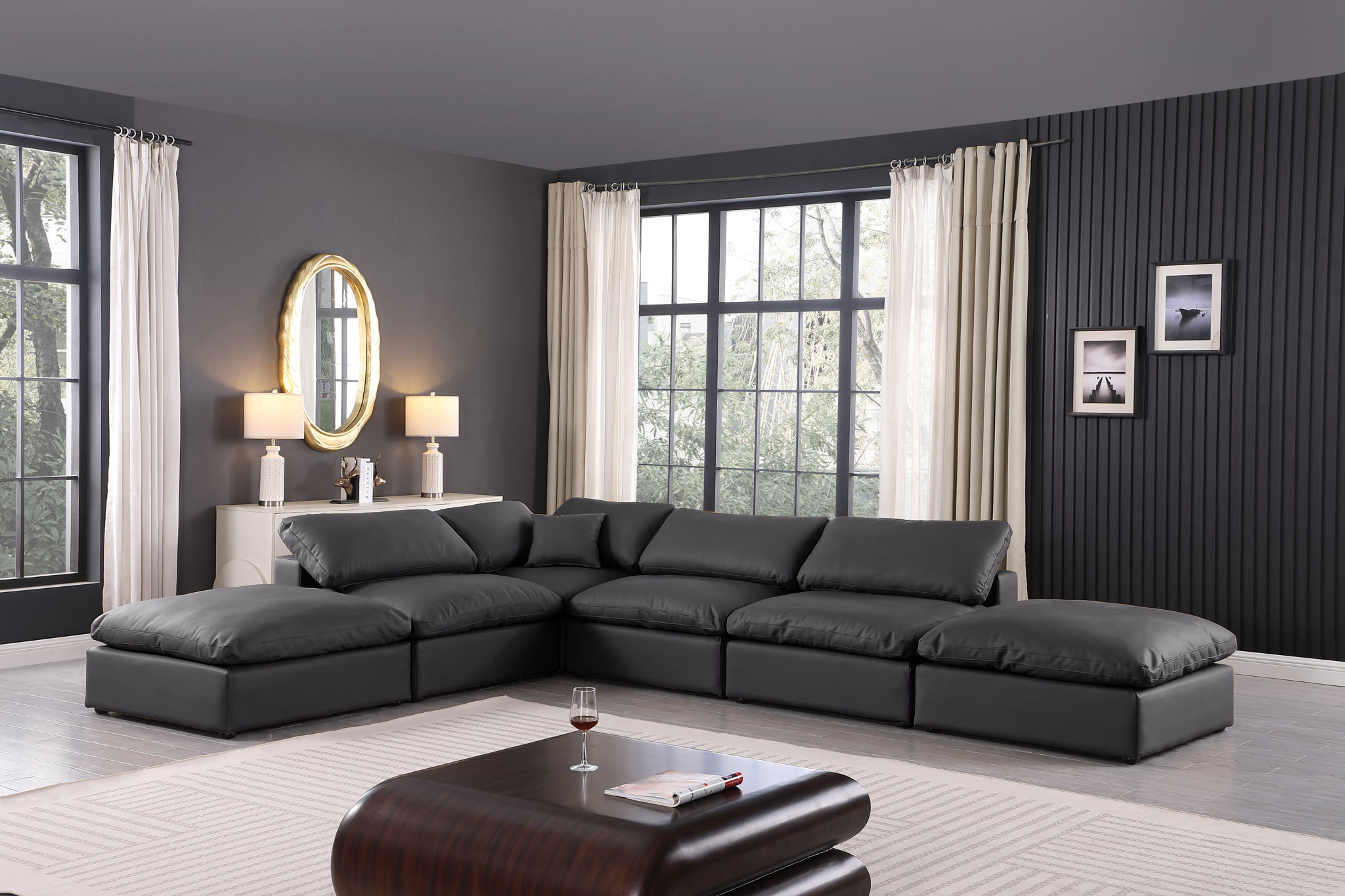 Comfy - 6 Piece Faux Leather Modular Sectional - Urban Living Furniture (Los Angeles, CA)