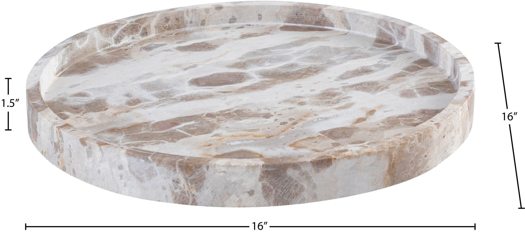 Barletta - Marble Round Tray - Urban Living Furniture (Los Angeles, CA)
